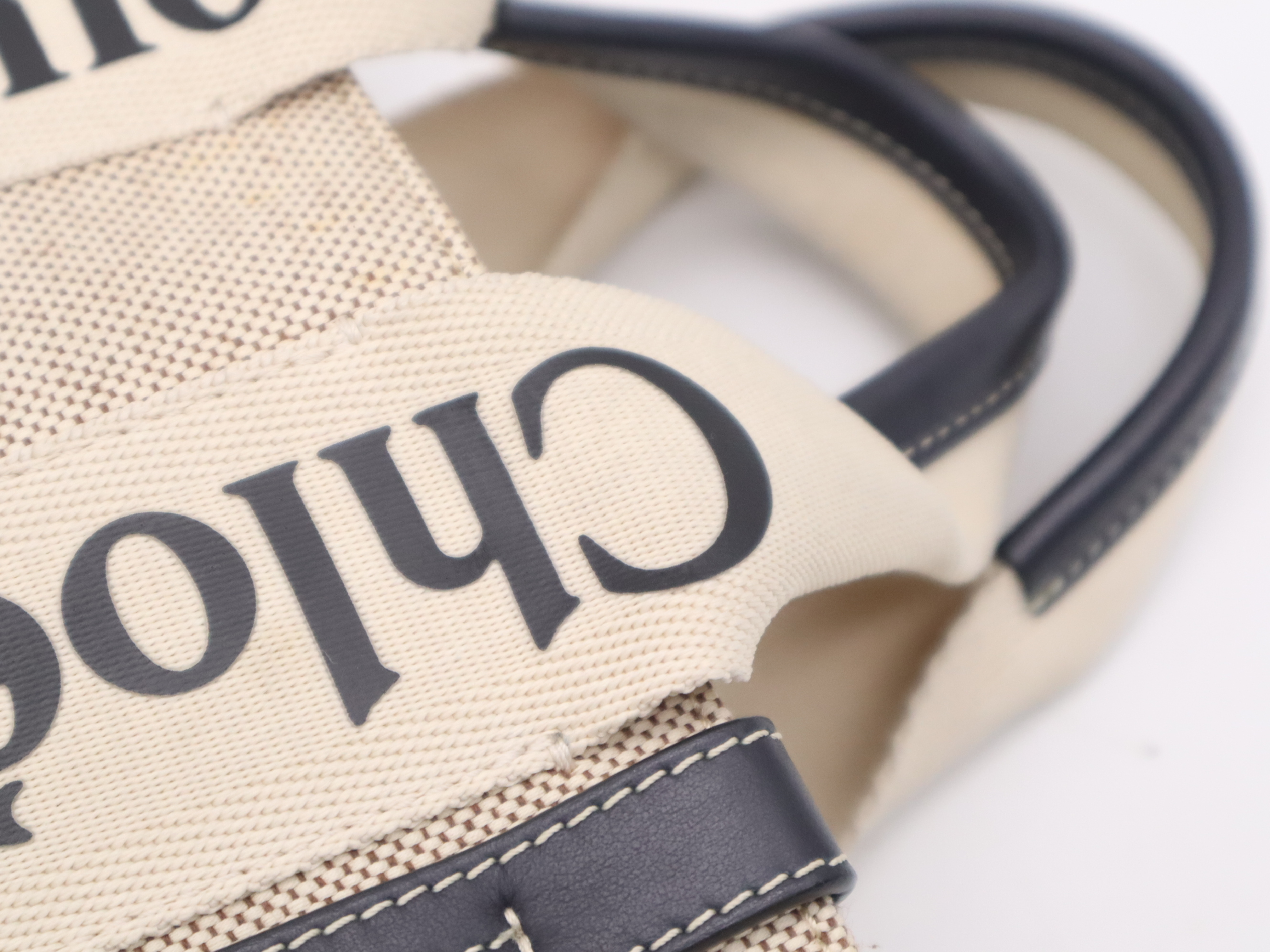 Canvas Woody Small Beige Tote Bag — view 7