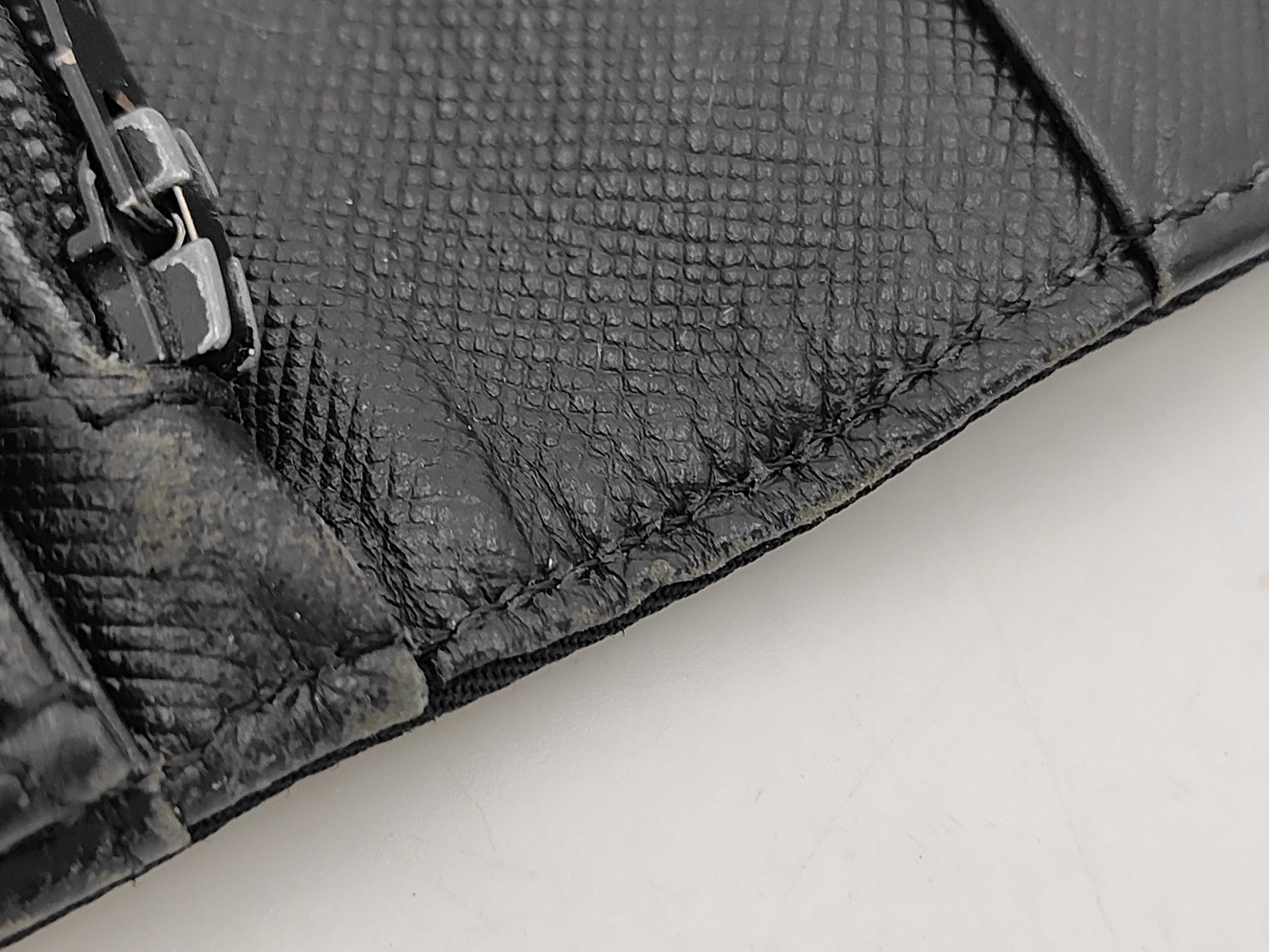 Nylon/Saffiano Triangle Logo Long Wallet, Black, Silver Hardware — view 8