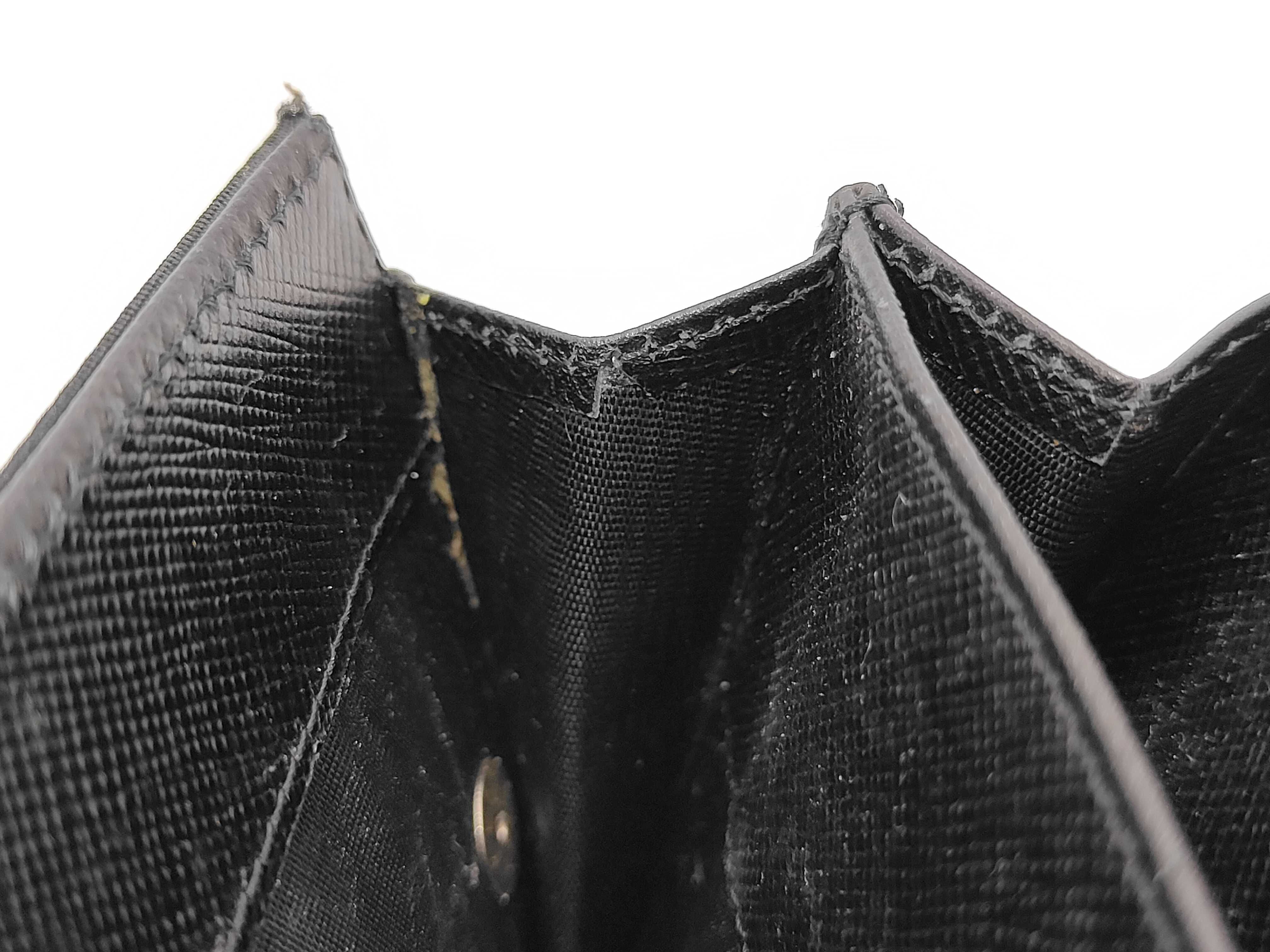 Nylon/Saffiano Triangle Logo Long Wallet, Black, Silver Hardware — view 9