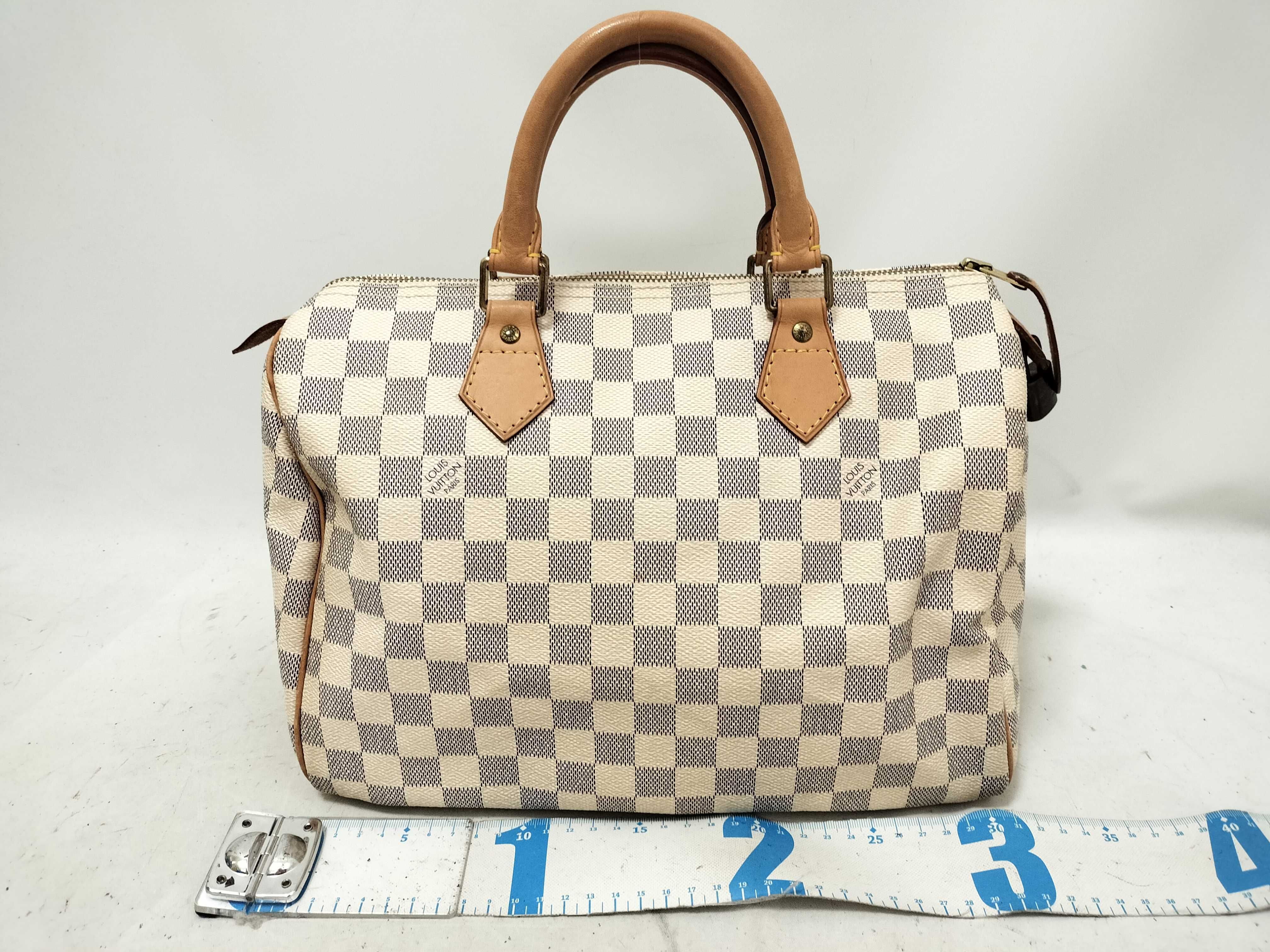Damier Azure Speedy 30 N41533 SP0096 White Handbag — view 2