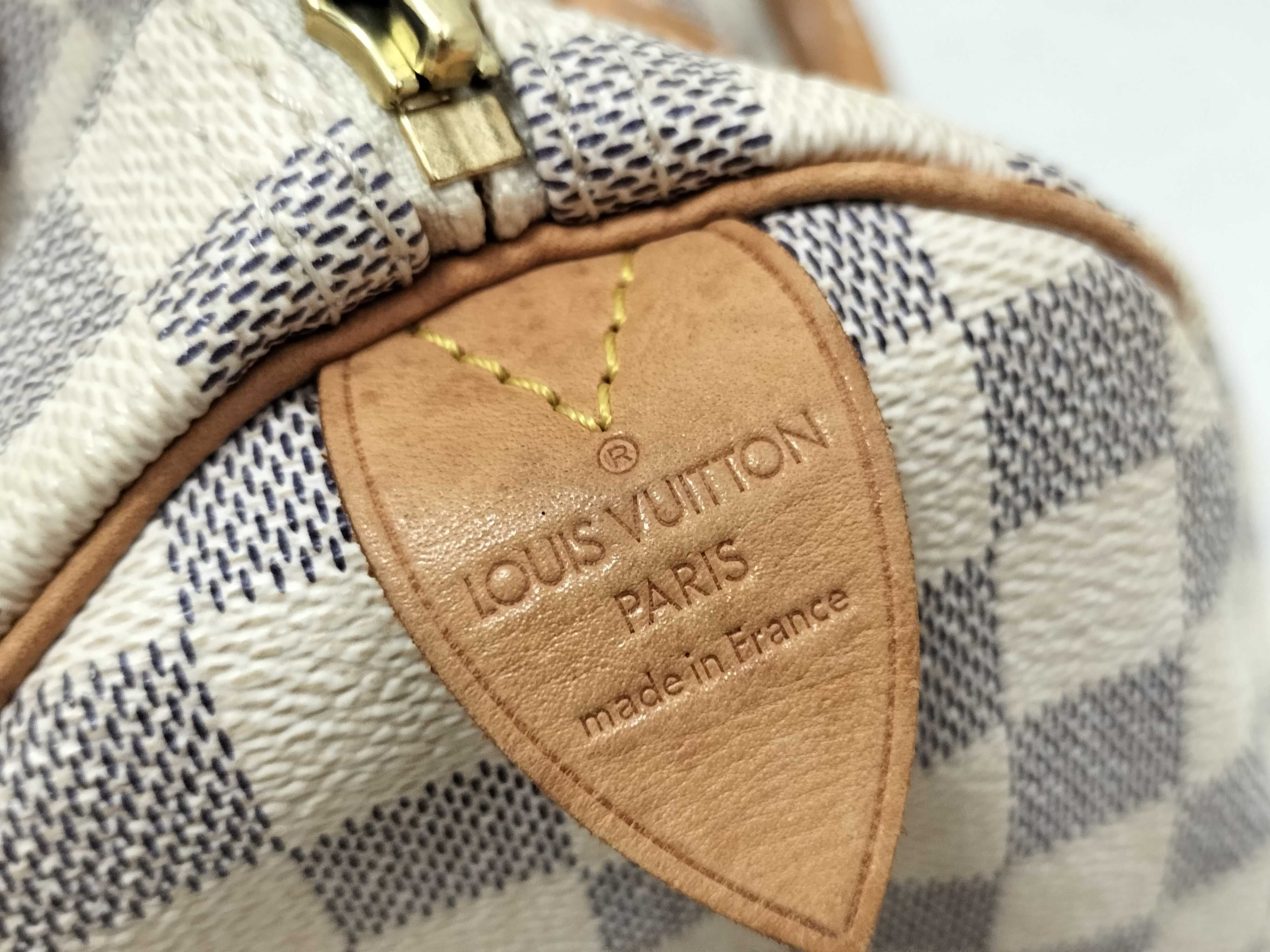 Damier Azure Speedy 30 N41533 SP0096 White Handbag — view 11