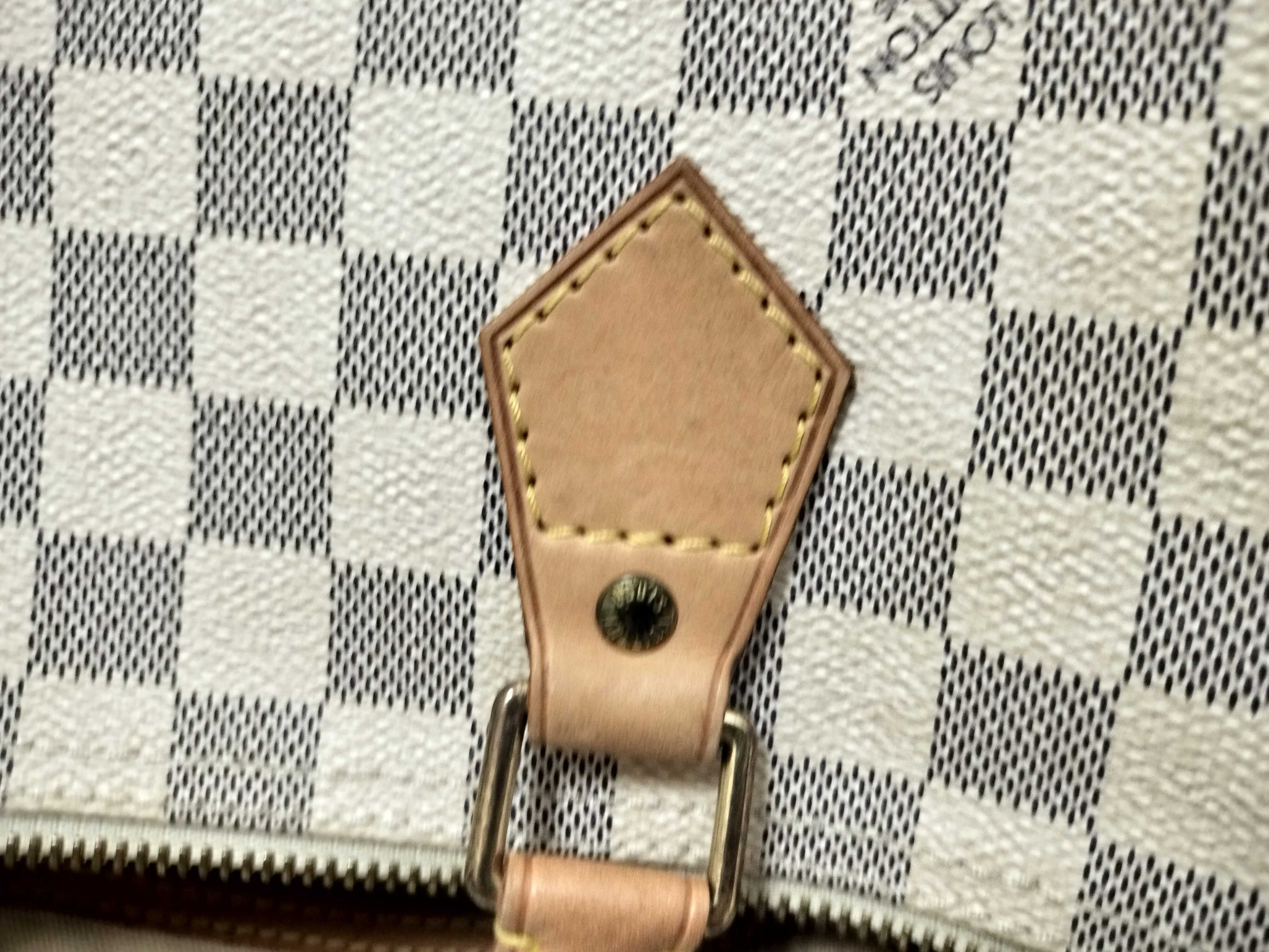 Damier Azure Speedy 30 N41533 SP0096 White Handbag — view 14
