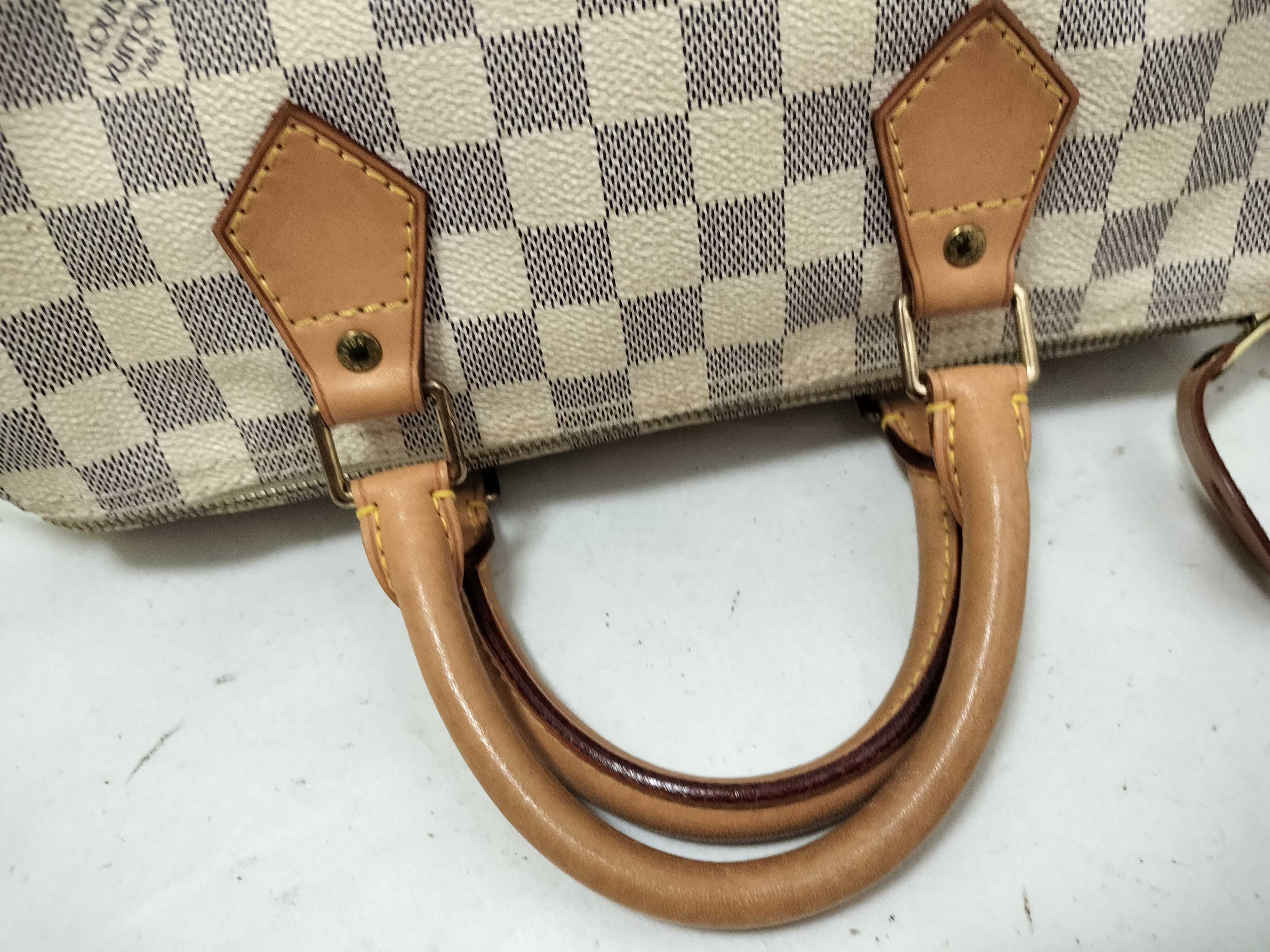 Damier Azure Speedy 30 N41533 SP0096 White Handbag — view 3