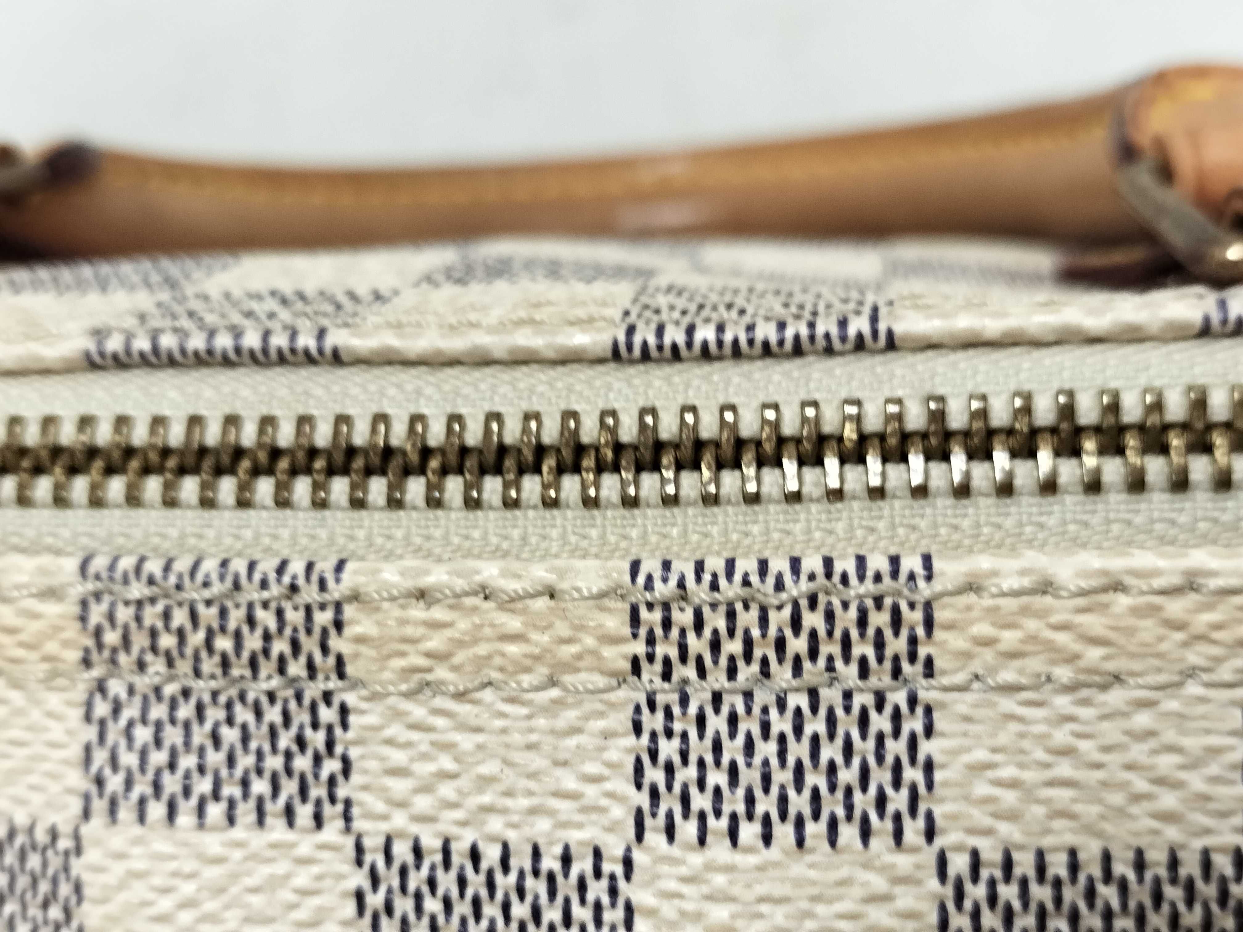 Damier Azure Speedy 30 N41533 SP0096 White Handbag — view 6