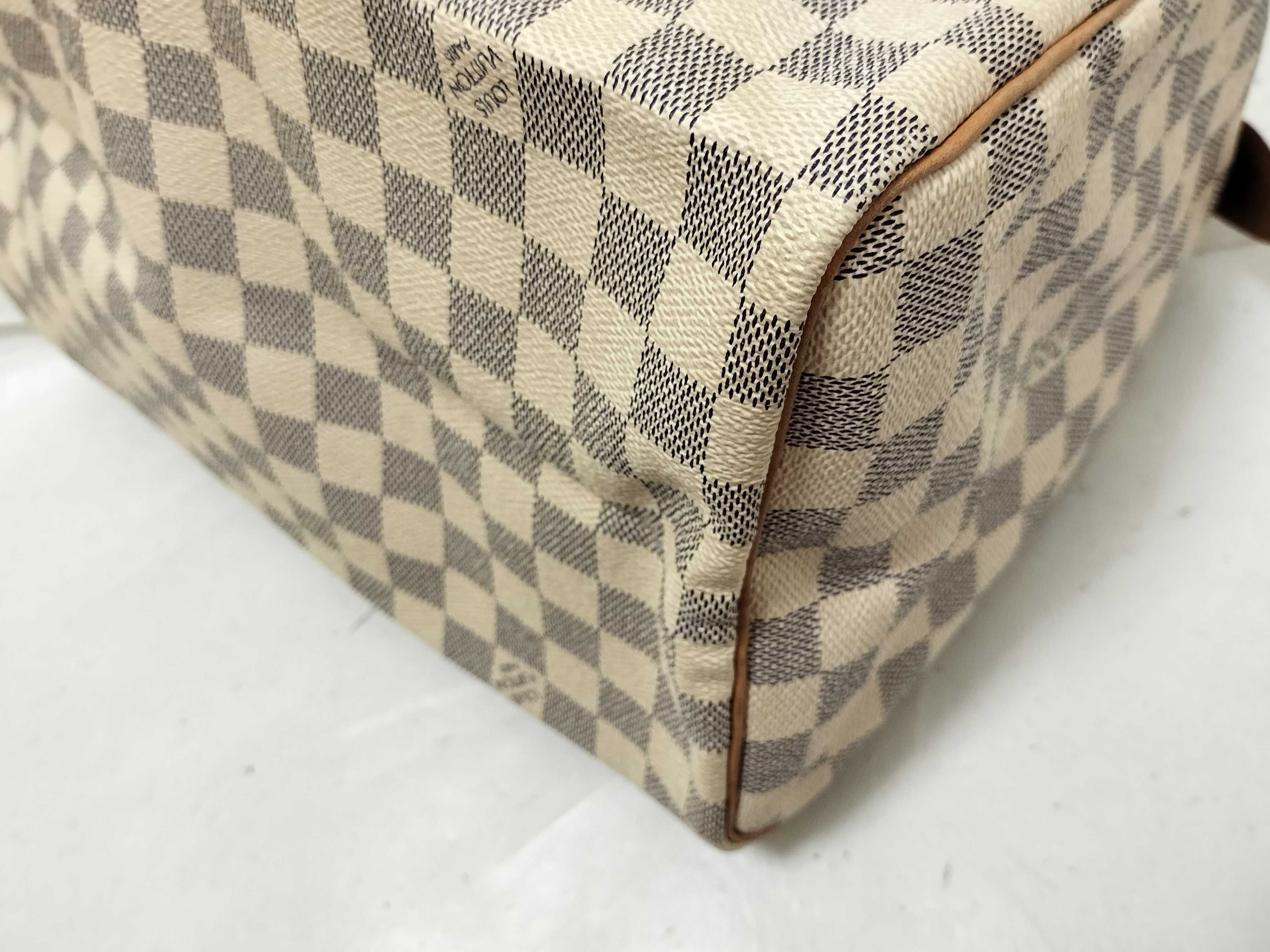 Damier Azure Speedy 30 N41533 SP0096 White Handbag — view 7