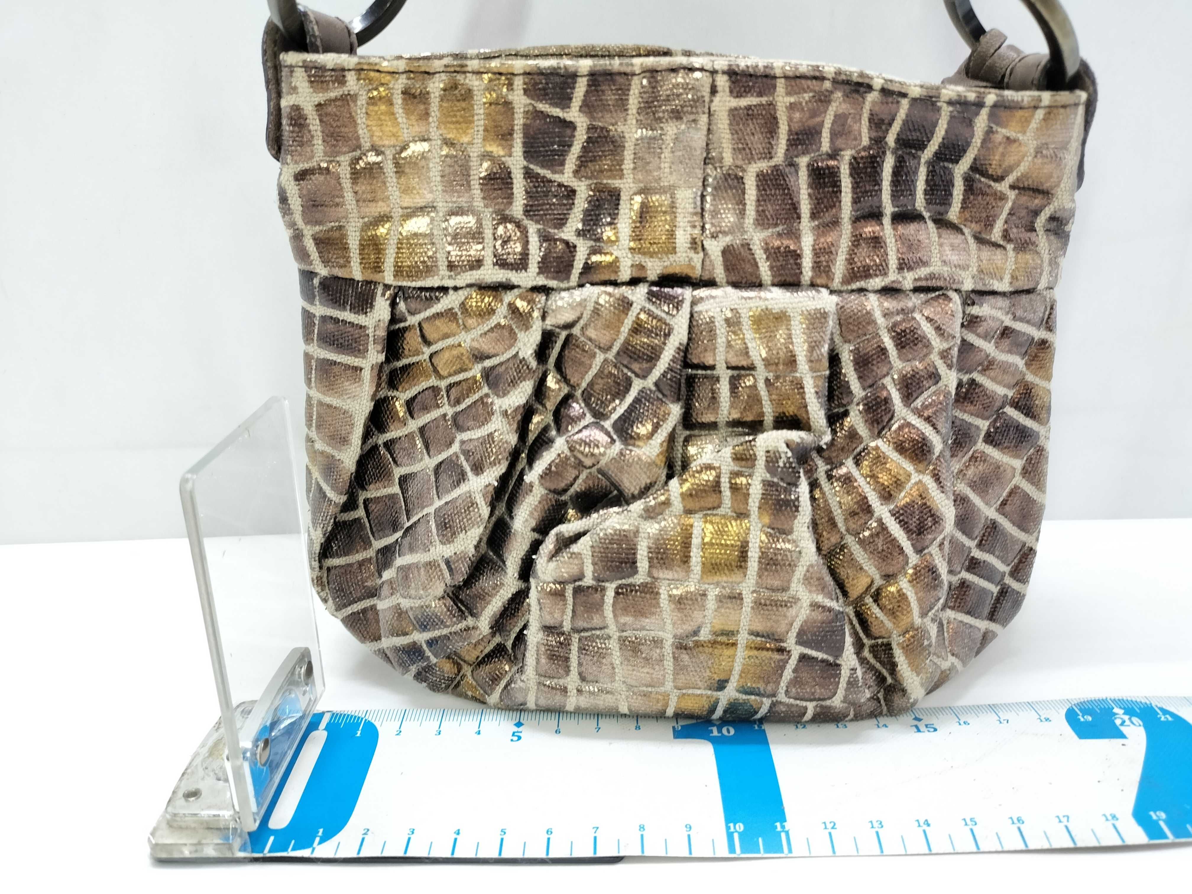 Chef Shoulder Bag, Metallic Jacquard, Logo Charm, Handbag — view 2