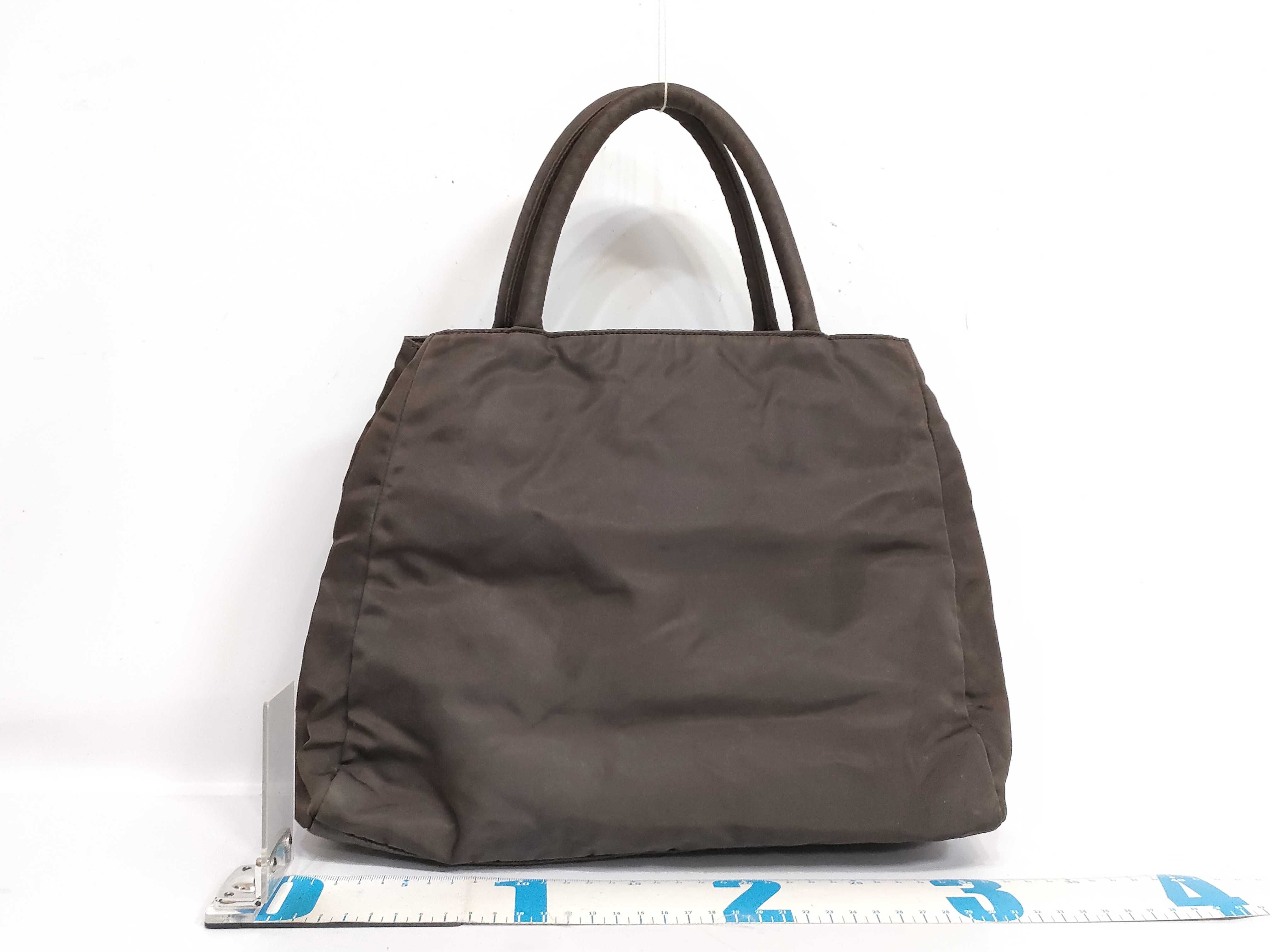 Nylon Handbag, Dark Brown. Accessories: Dust bag. — view 2
