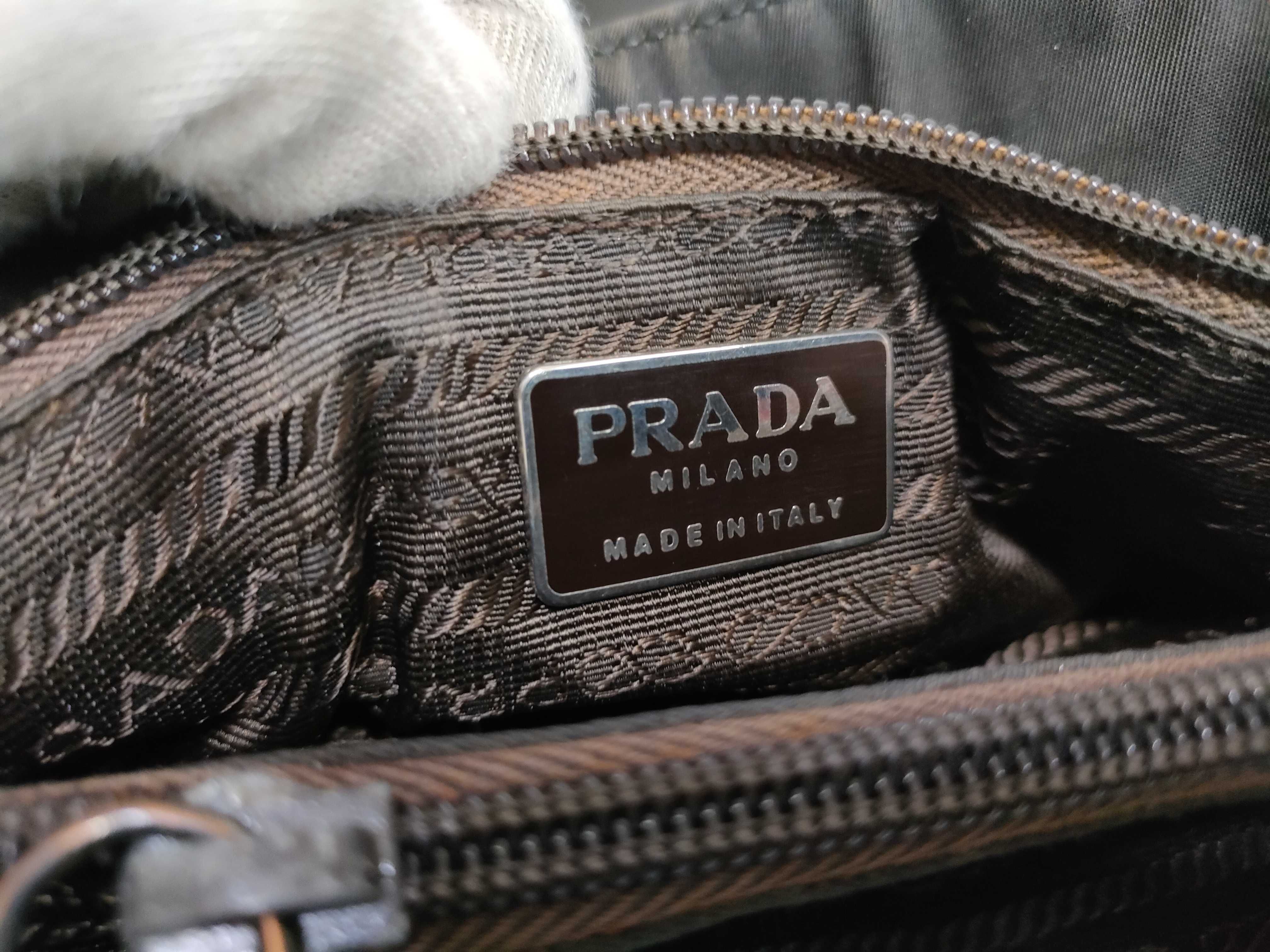 Nylon Handbag, Dark Brown. Accessories: Dust bag. — view 12