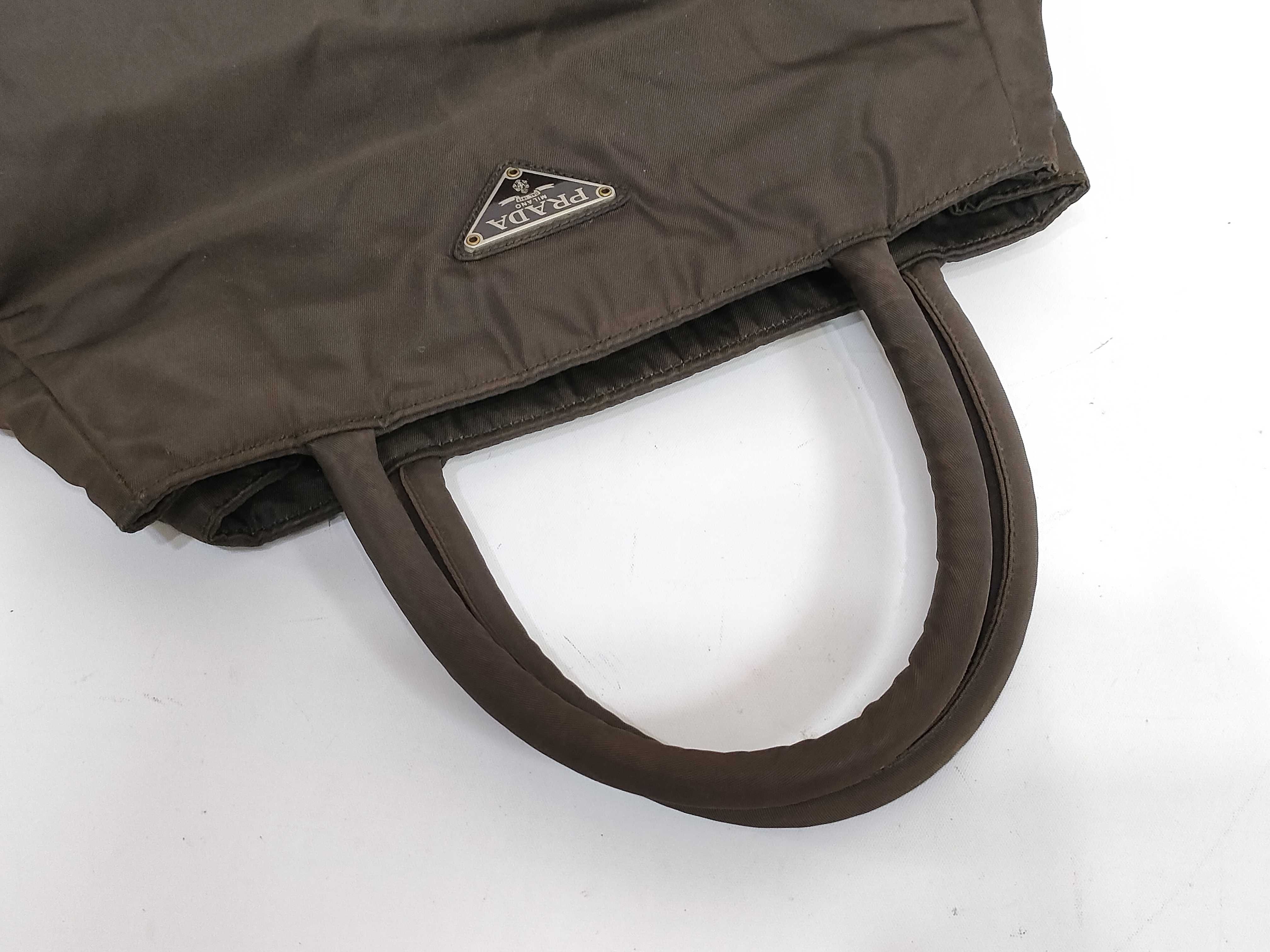 Nylon Handbag, Dark Brown. Accessories: Dust bag. — view 3