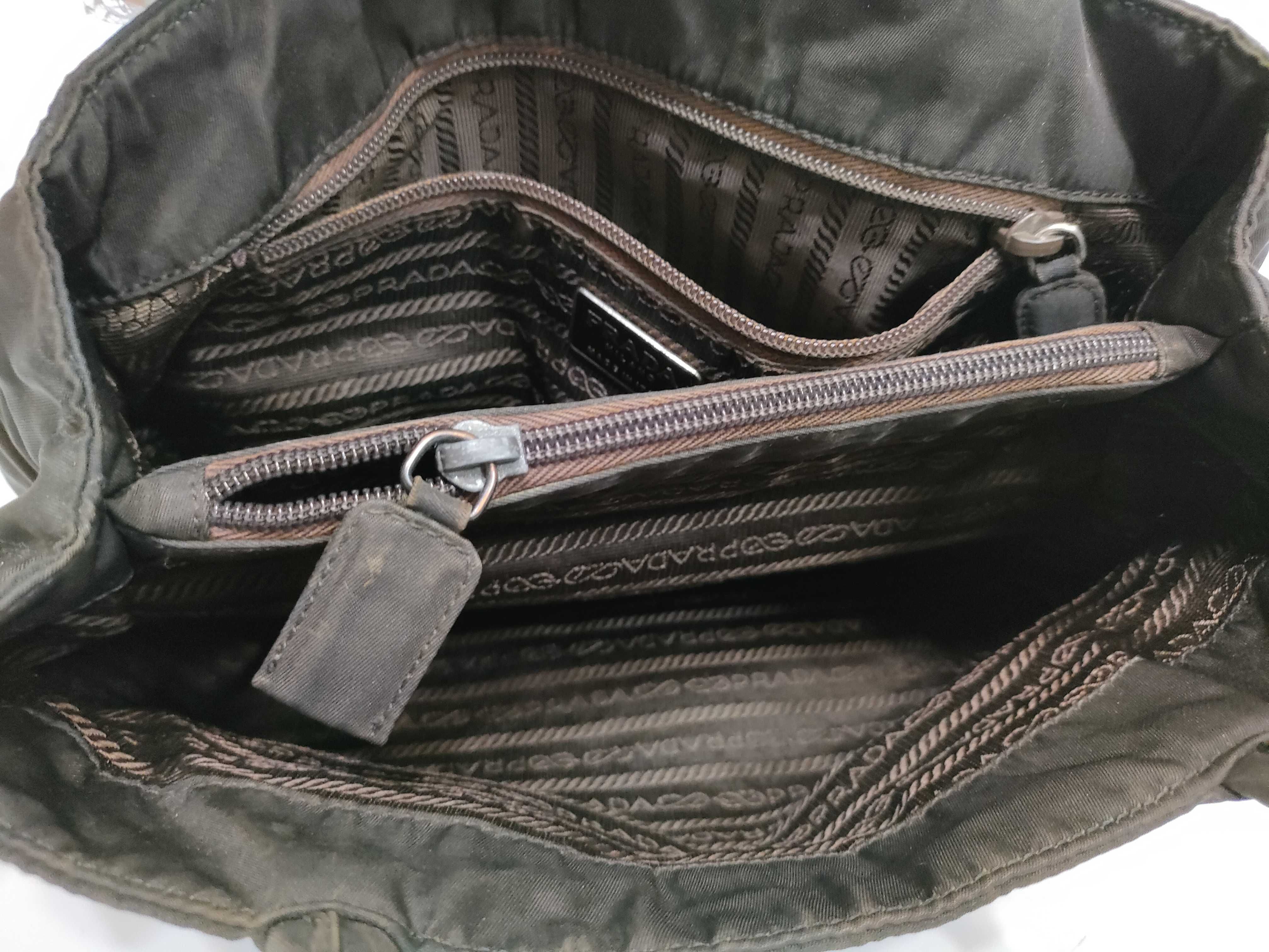 Nylon Handbag, Dark Brown. Accessories: Dust bag. — view 10