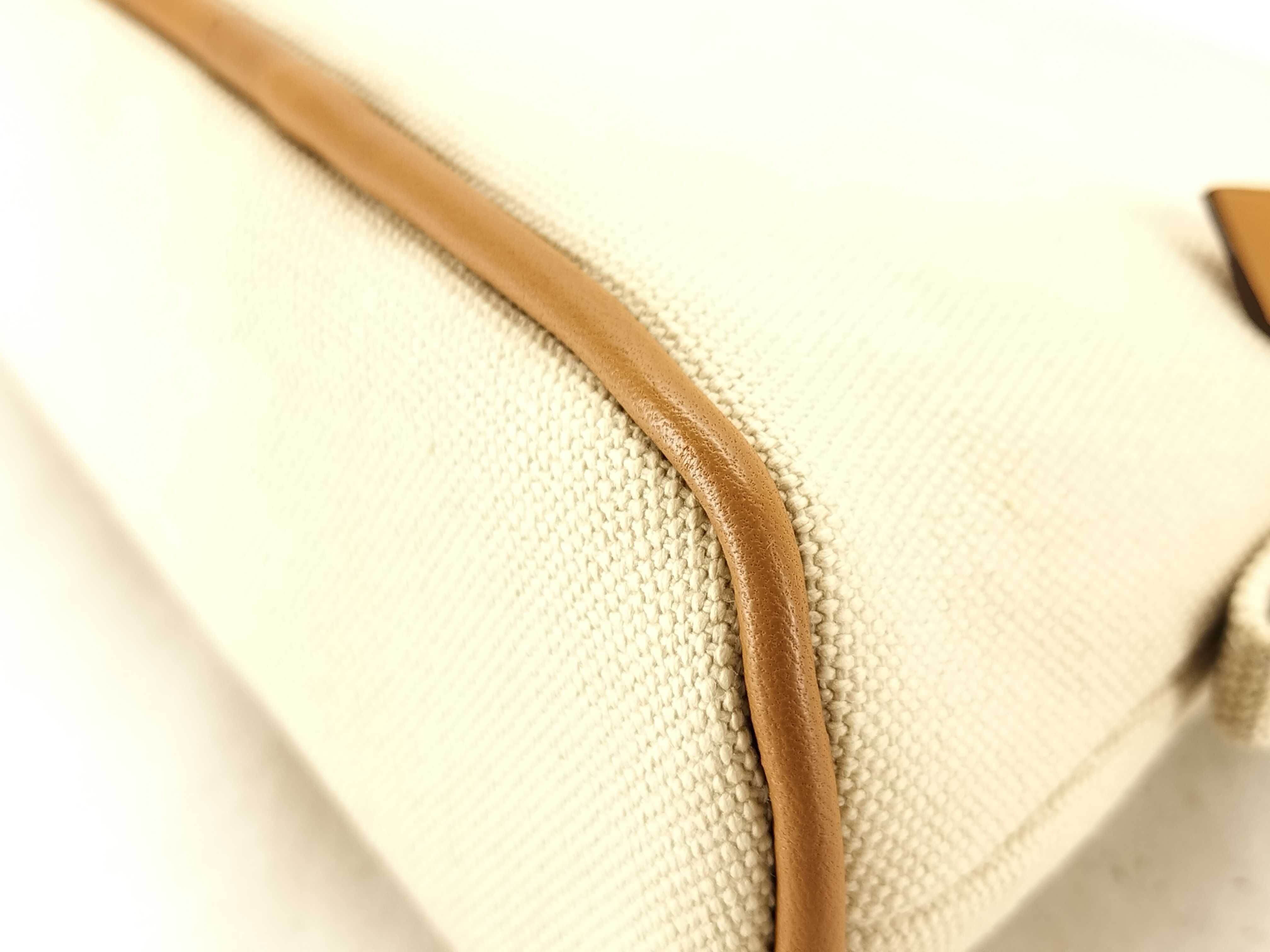 Bolide Mini Pouch, Canvas Pouch, Beige with Silver Hardware — view 3