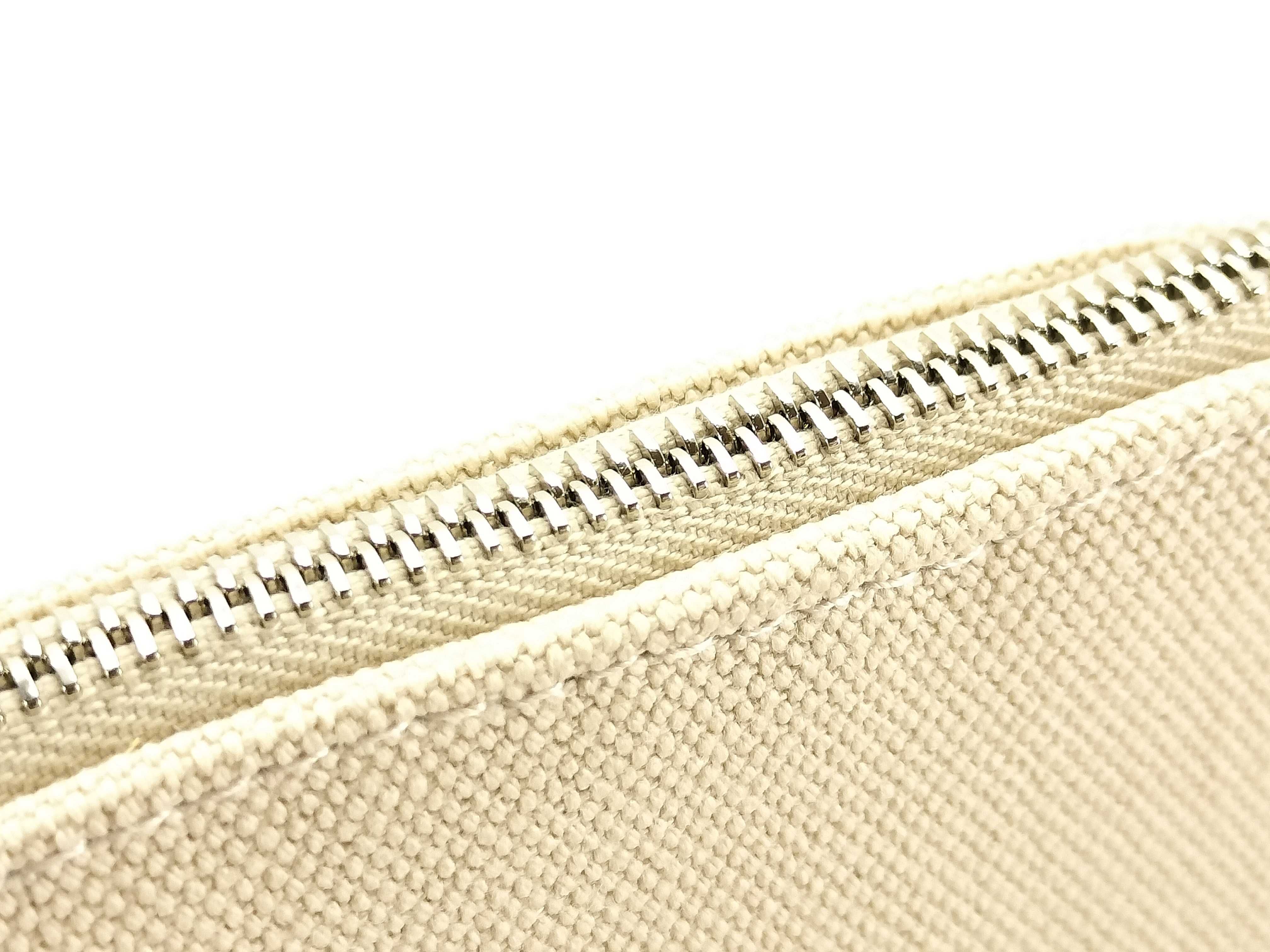 Bolide Mini Pouch, Canvas Pouch, Beige with Silver Hardware — view 5