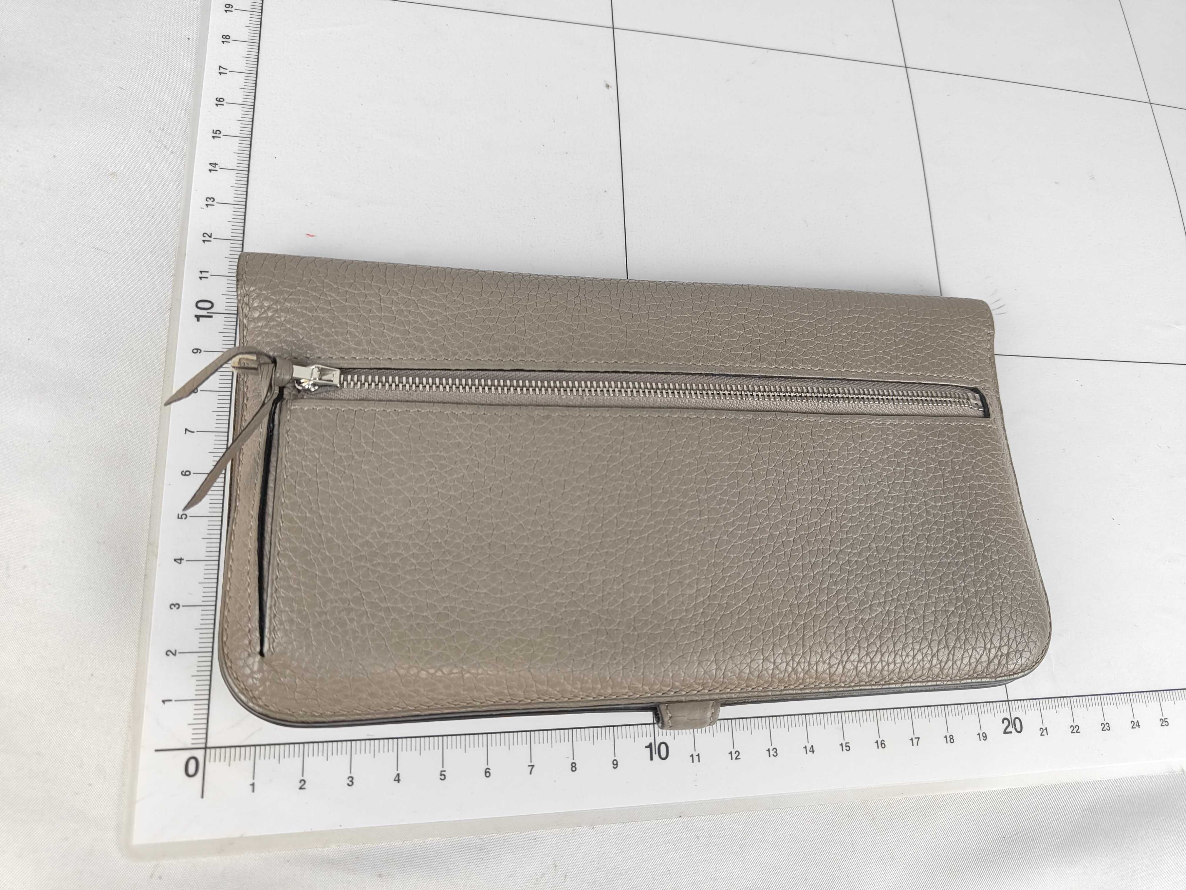 Dogon Long Etoupe Silver Hardware C Stamp Wallet with Box — view 2