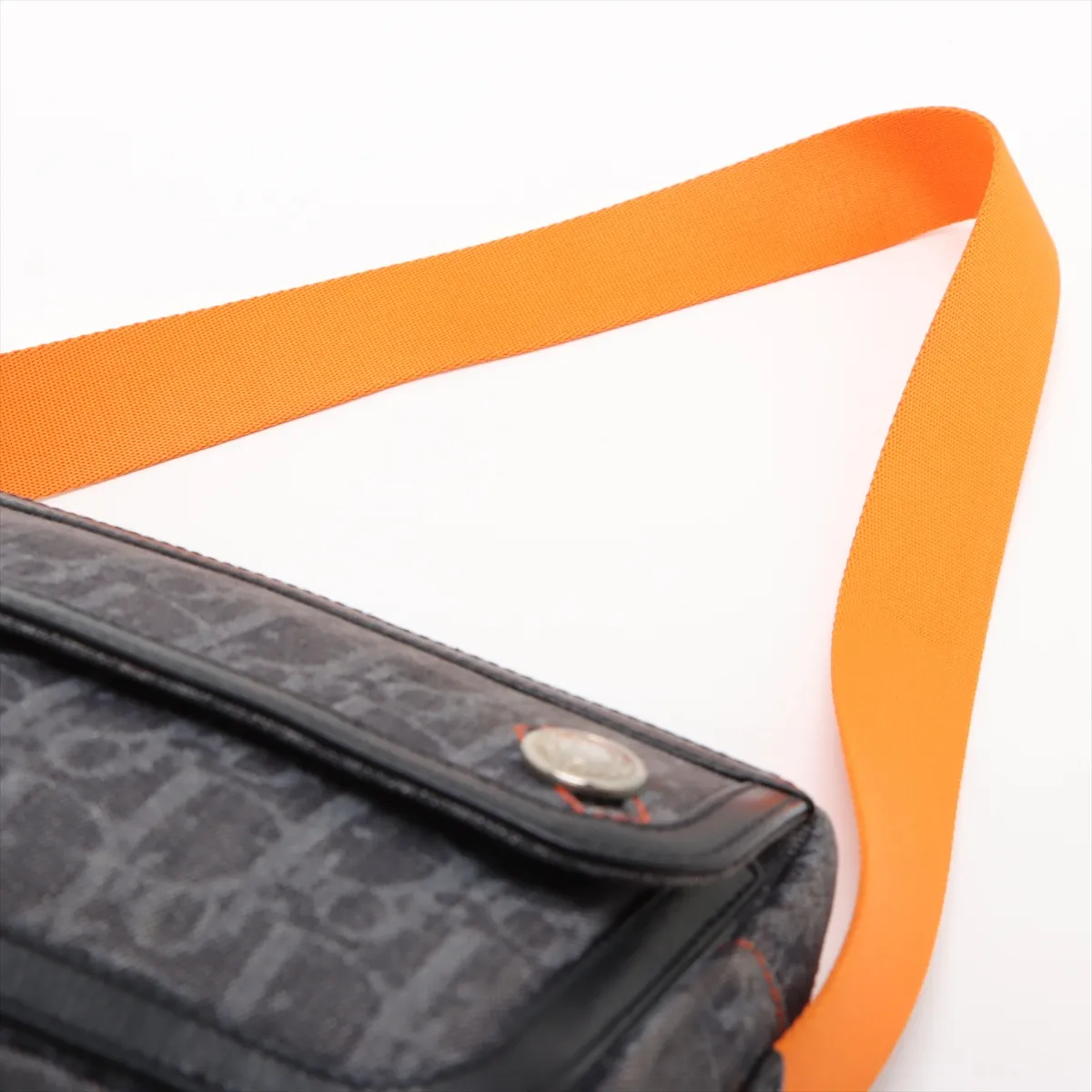 Flightline Trotter Denim x Leather Shoulder Bag Navy x Orange — view 5