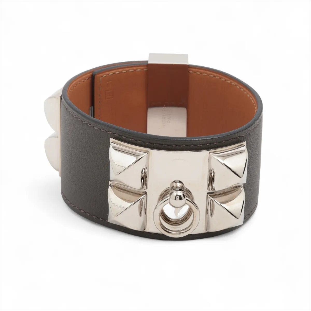Medor Collier de Chien R stamp: 2014 Bracelet L Leather x Metal Gray x Silver