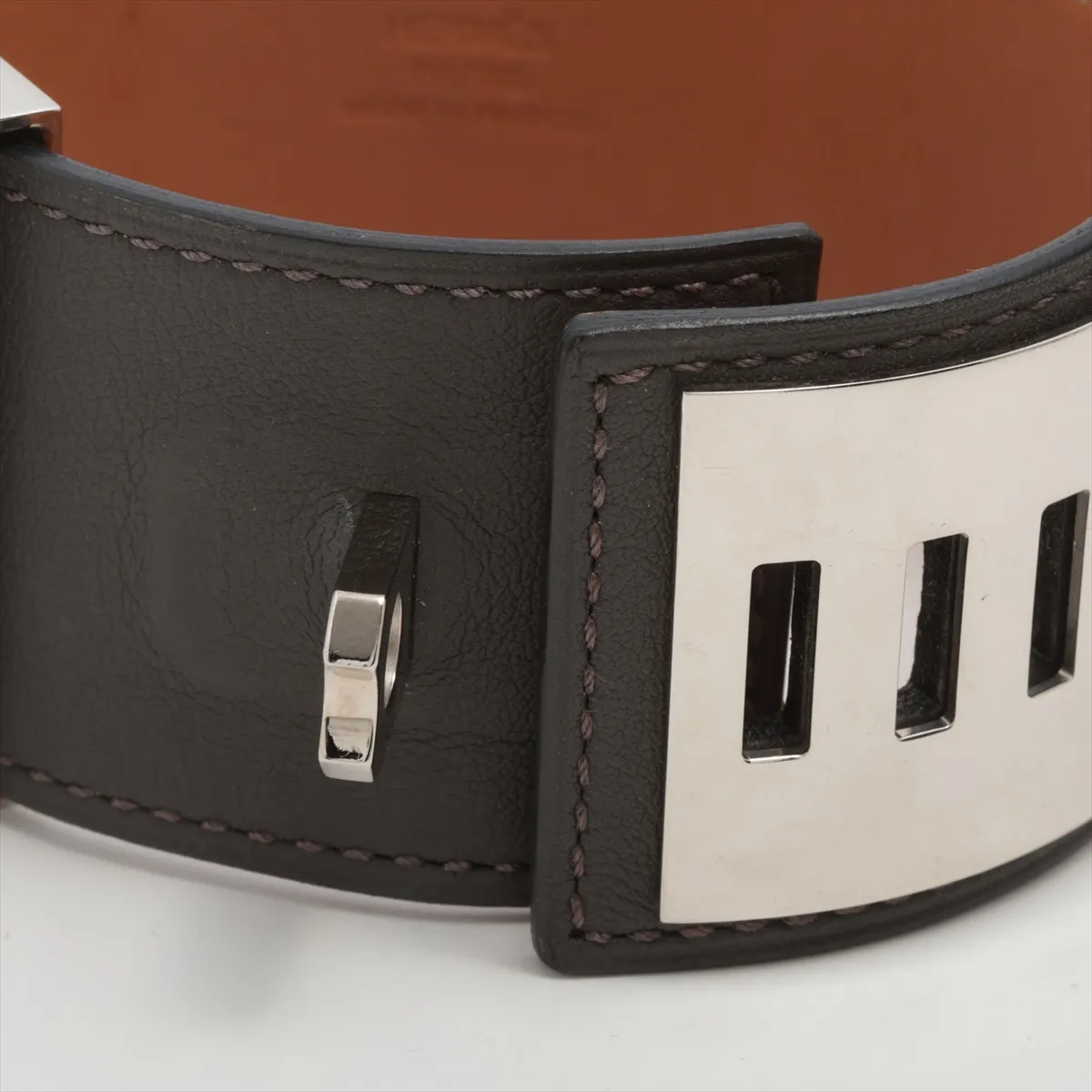 Medor Collier de Chien R stamp: 2014 Bracelet L Leather x Metal Gray x Silver — view 5