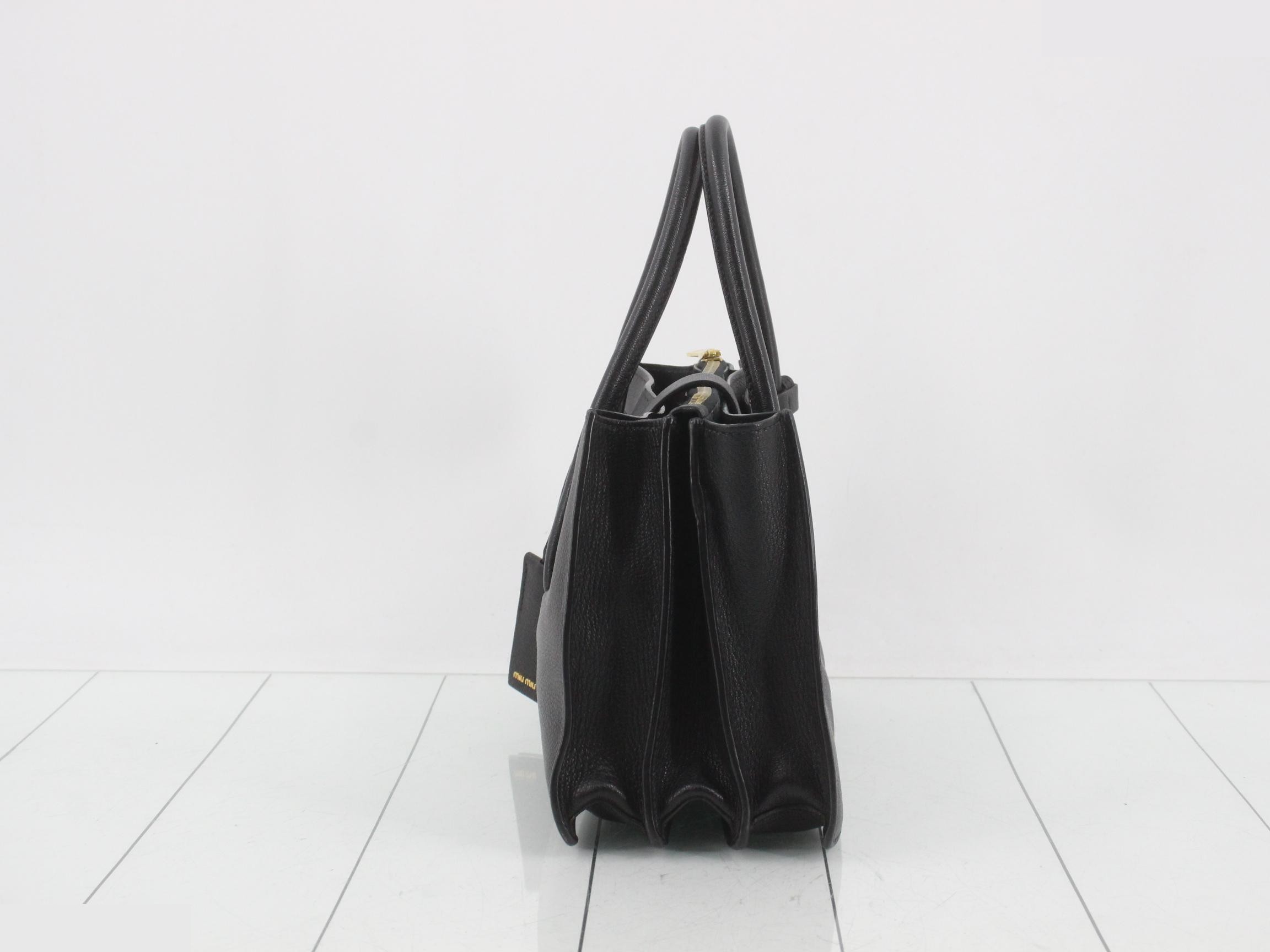 Leather tote bag, 2-way bag, with shoulder strap. — view 3