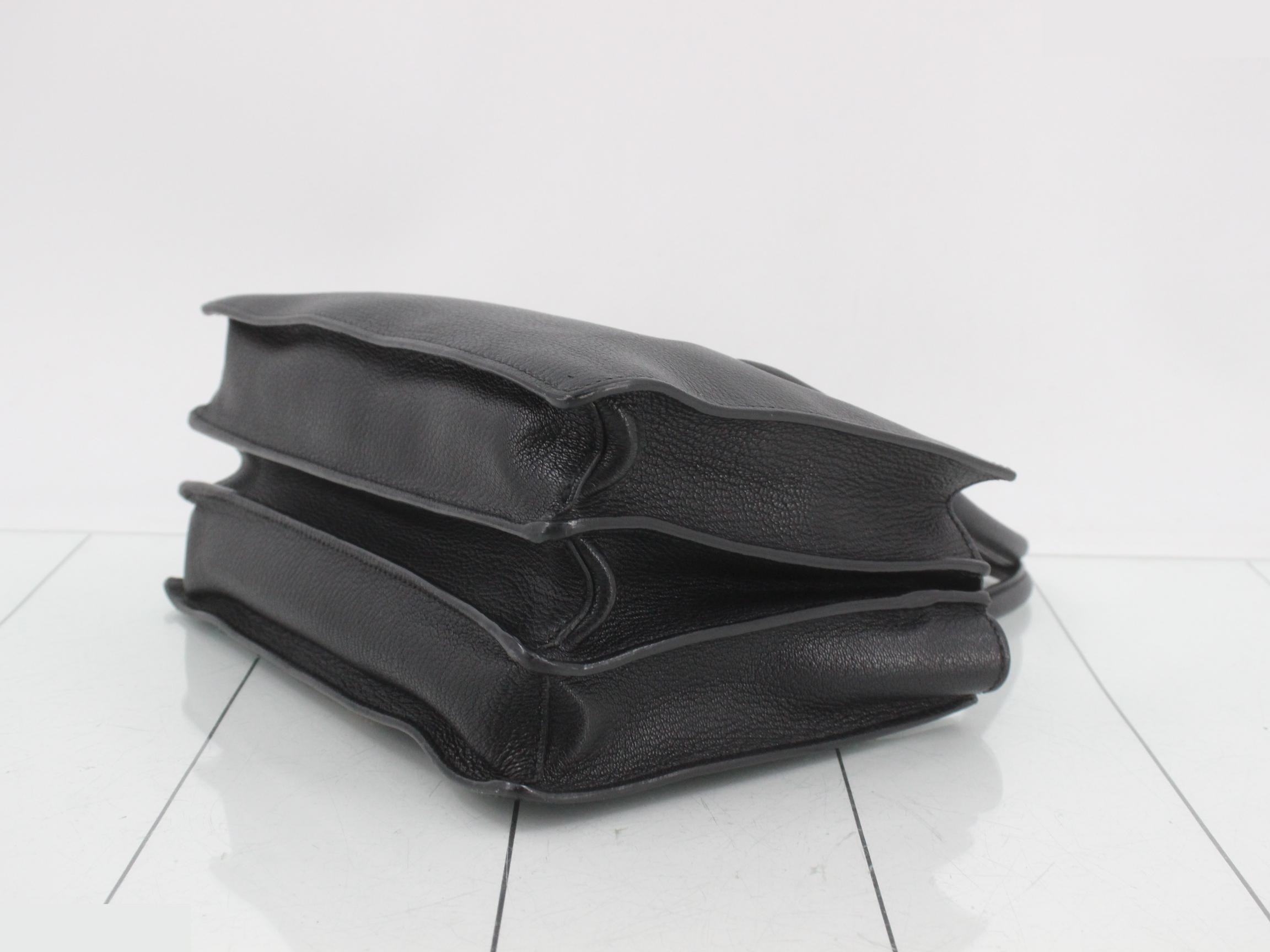 Leather tote bag, 2-way bag, with shoulder strap. — view 6