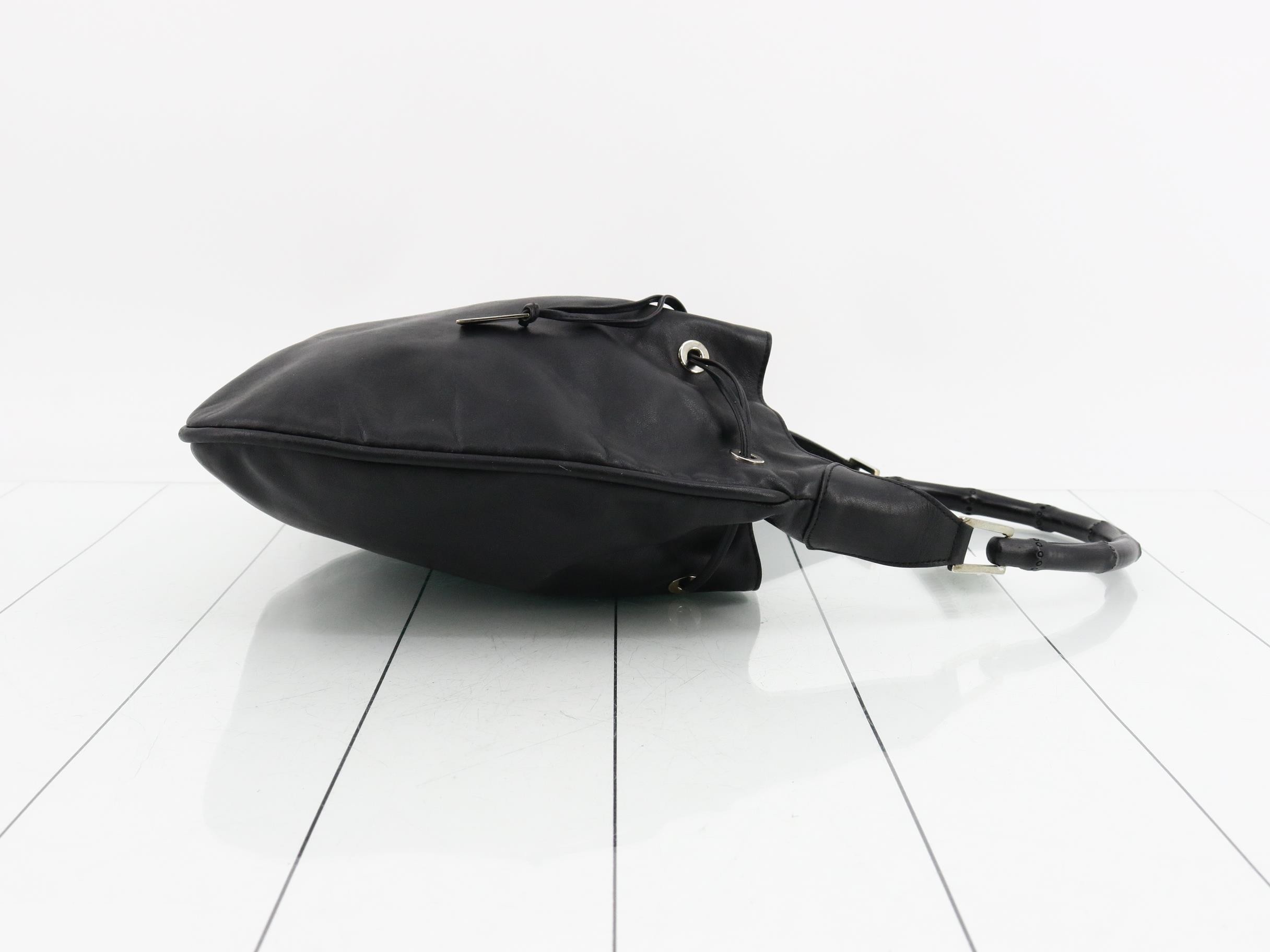 Black leather handbag — view 3