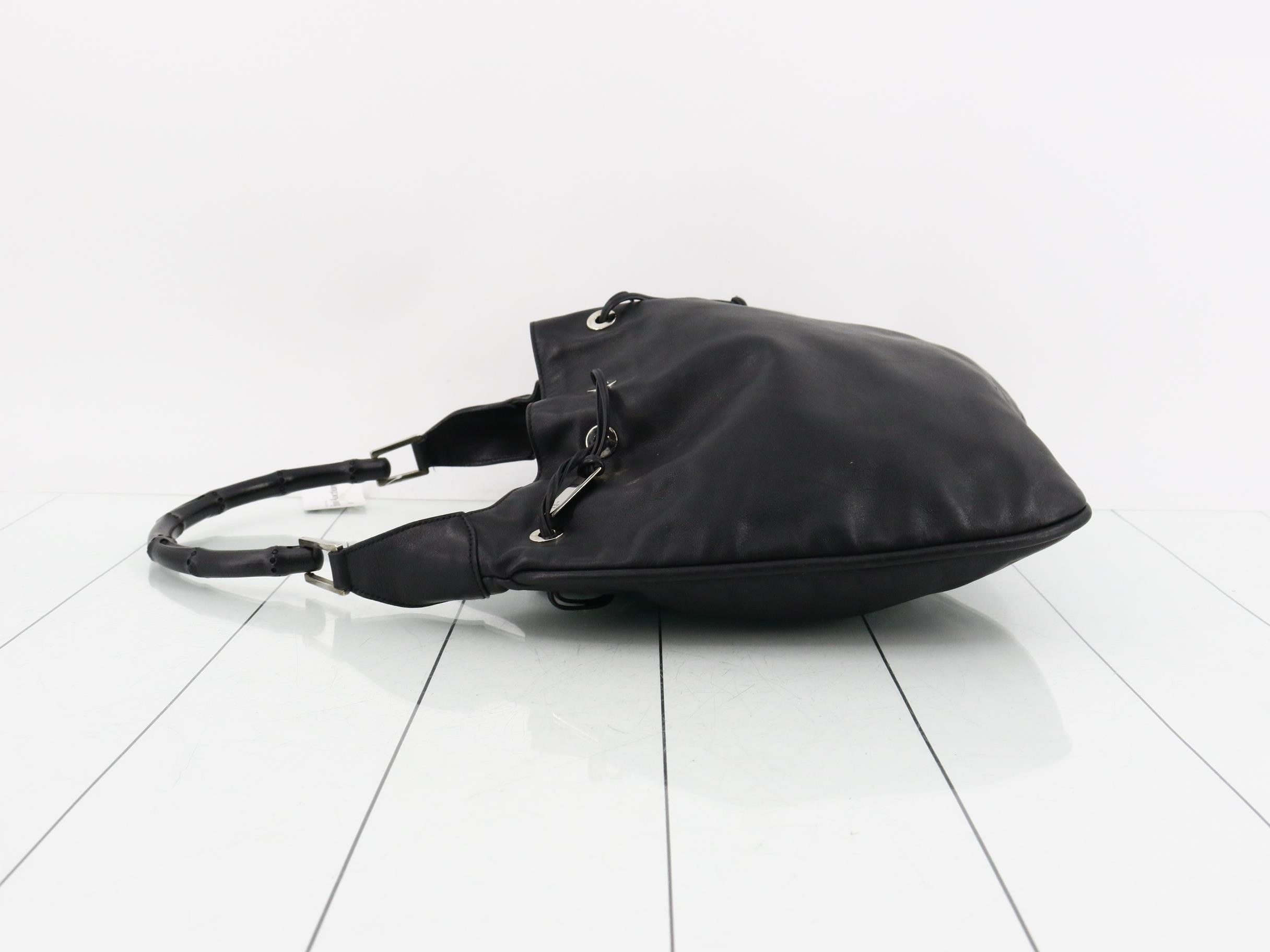 Black leather handbag — view 4