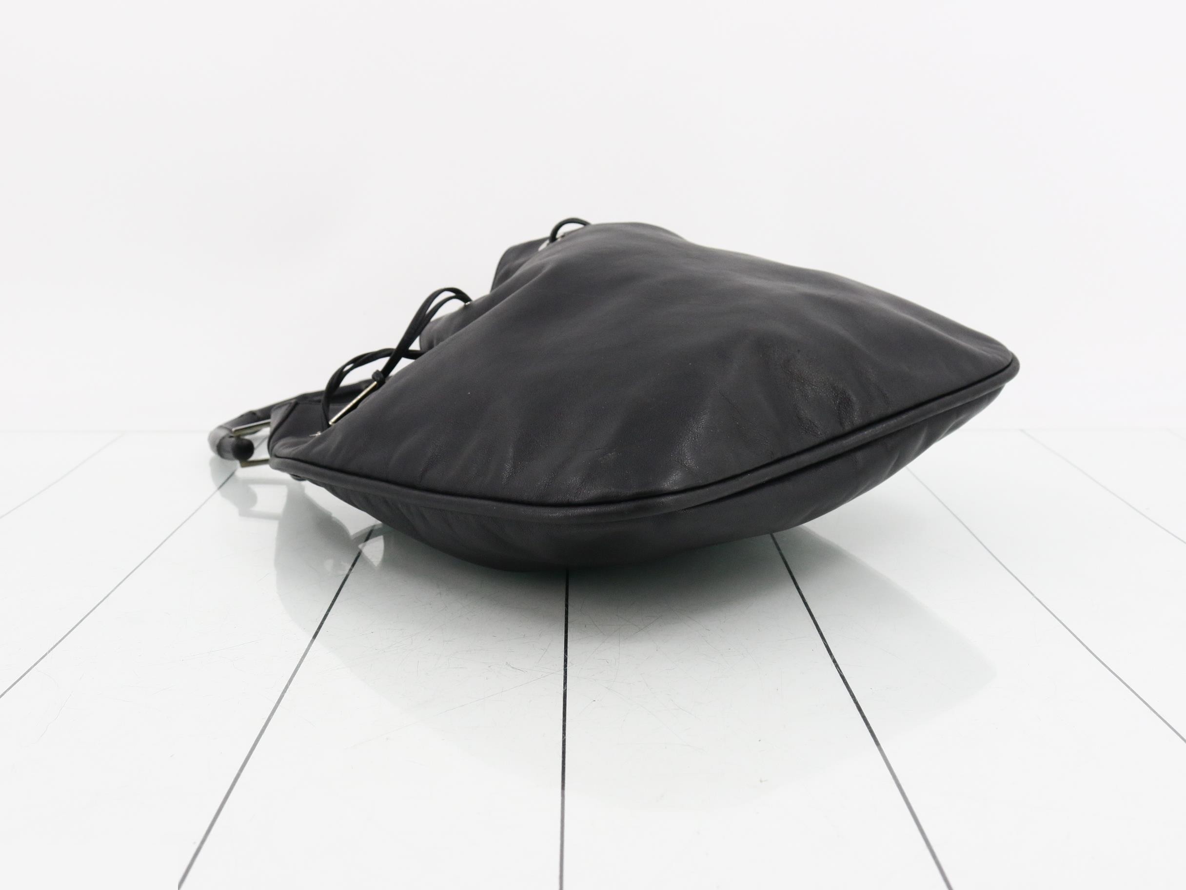Black leather handbag — view 5