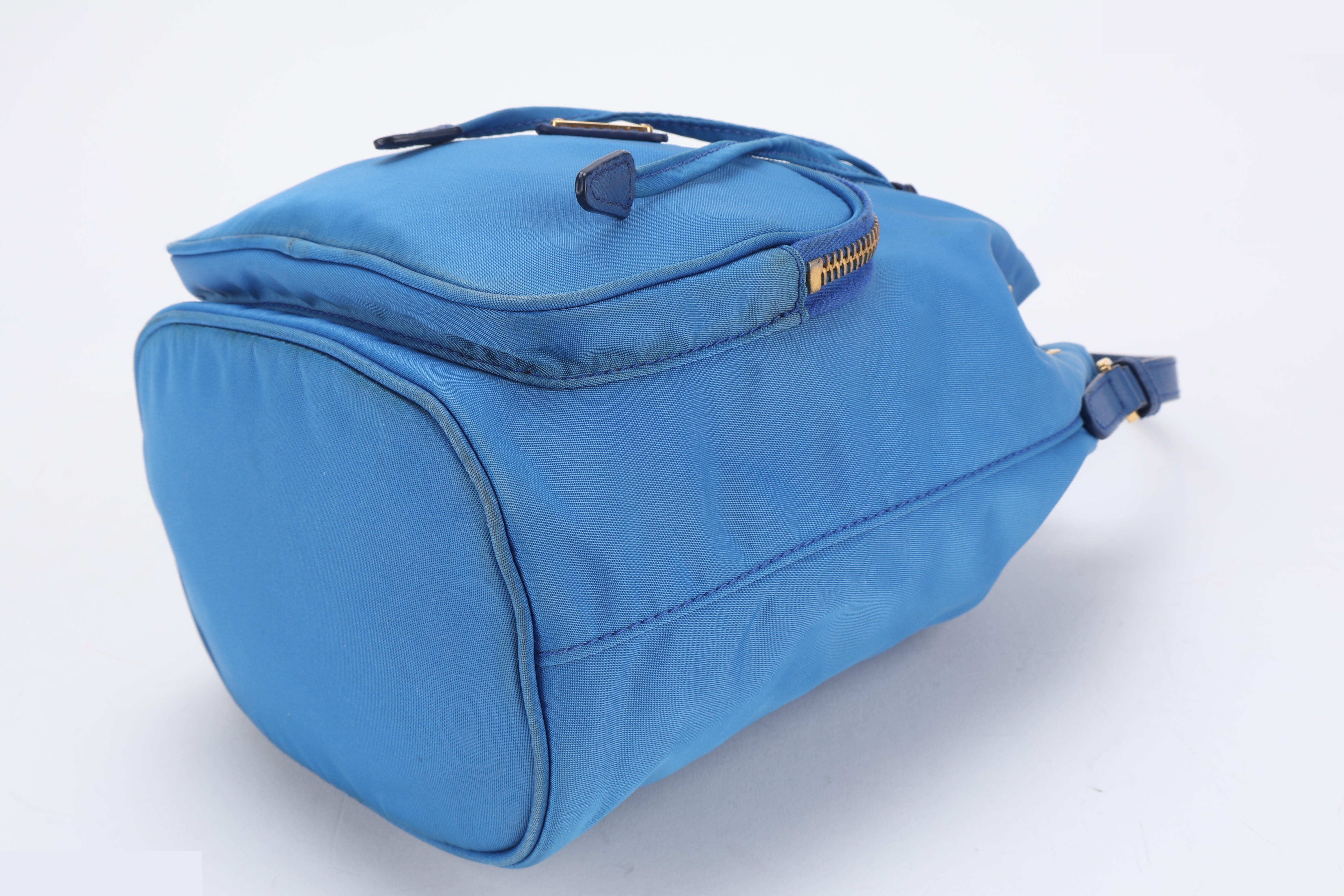 DUET RE-NYLON BLUE TESSUTO BUCKET BAG — view 3