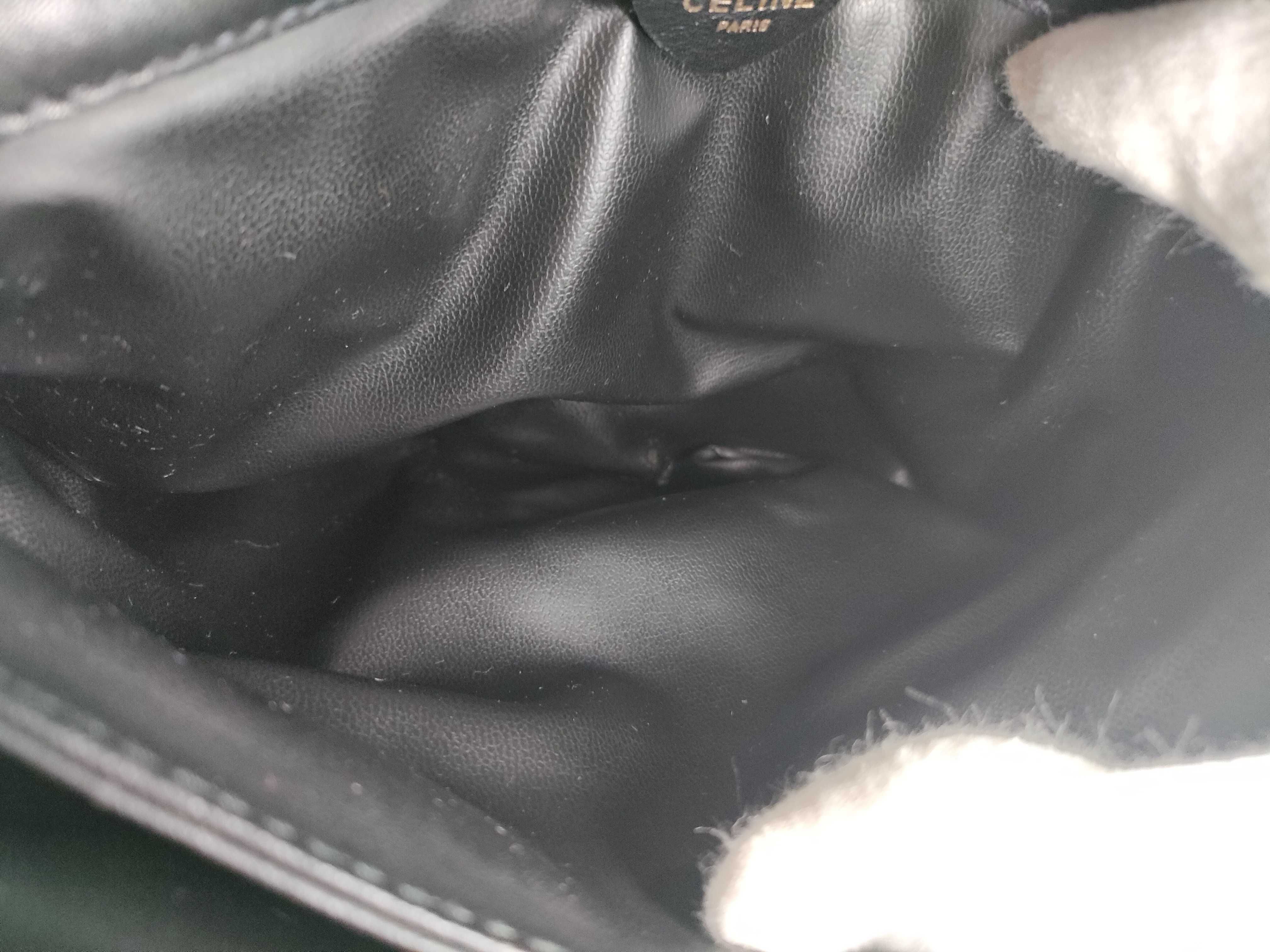 Vintage Leather Shoulder Bag with Carriage Hardware — view 13
