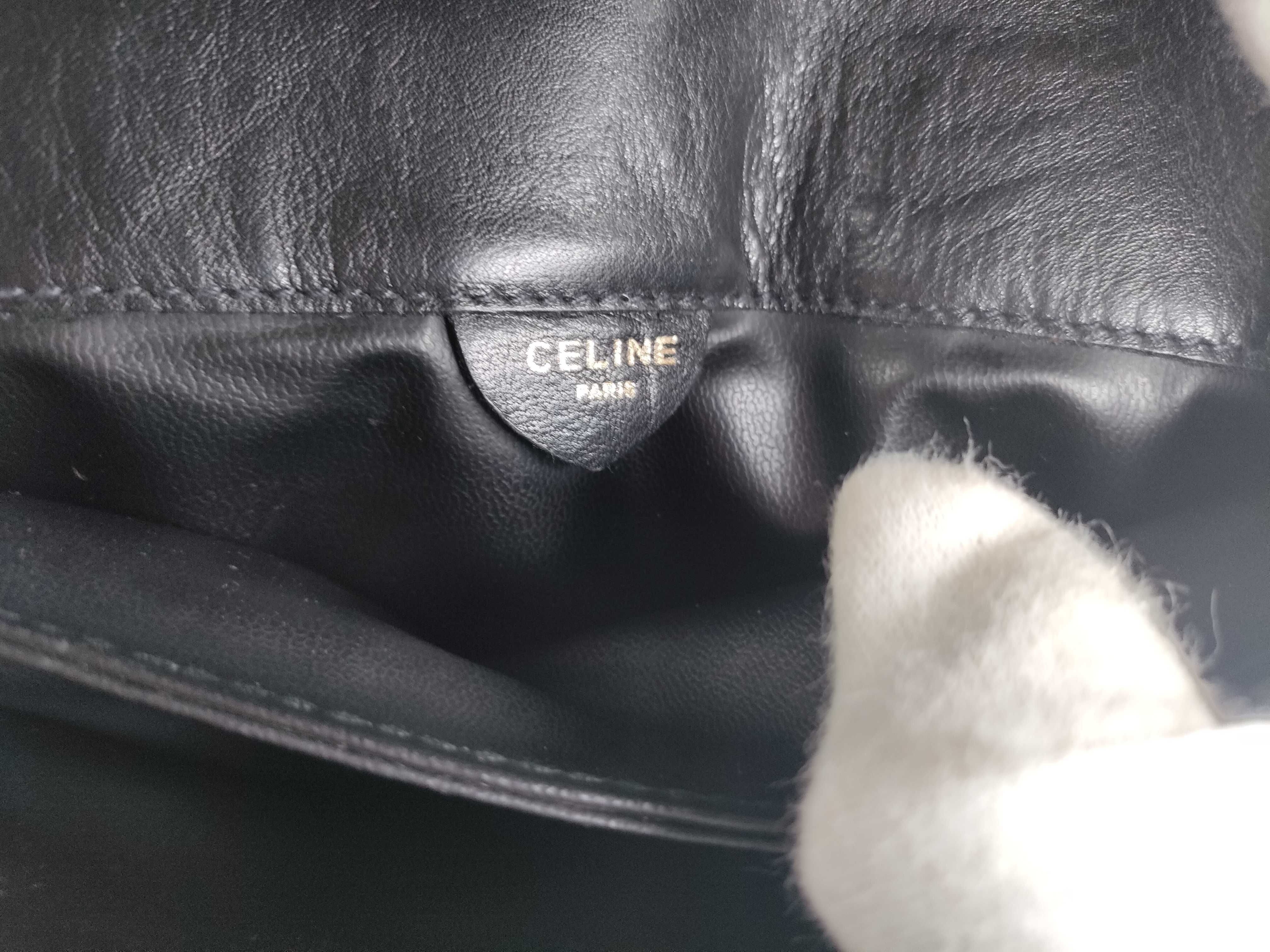 Vintage Leather Shoulder Bag with Carriage Hardware — view 14