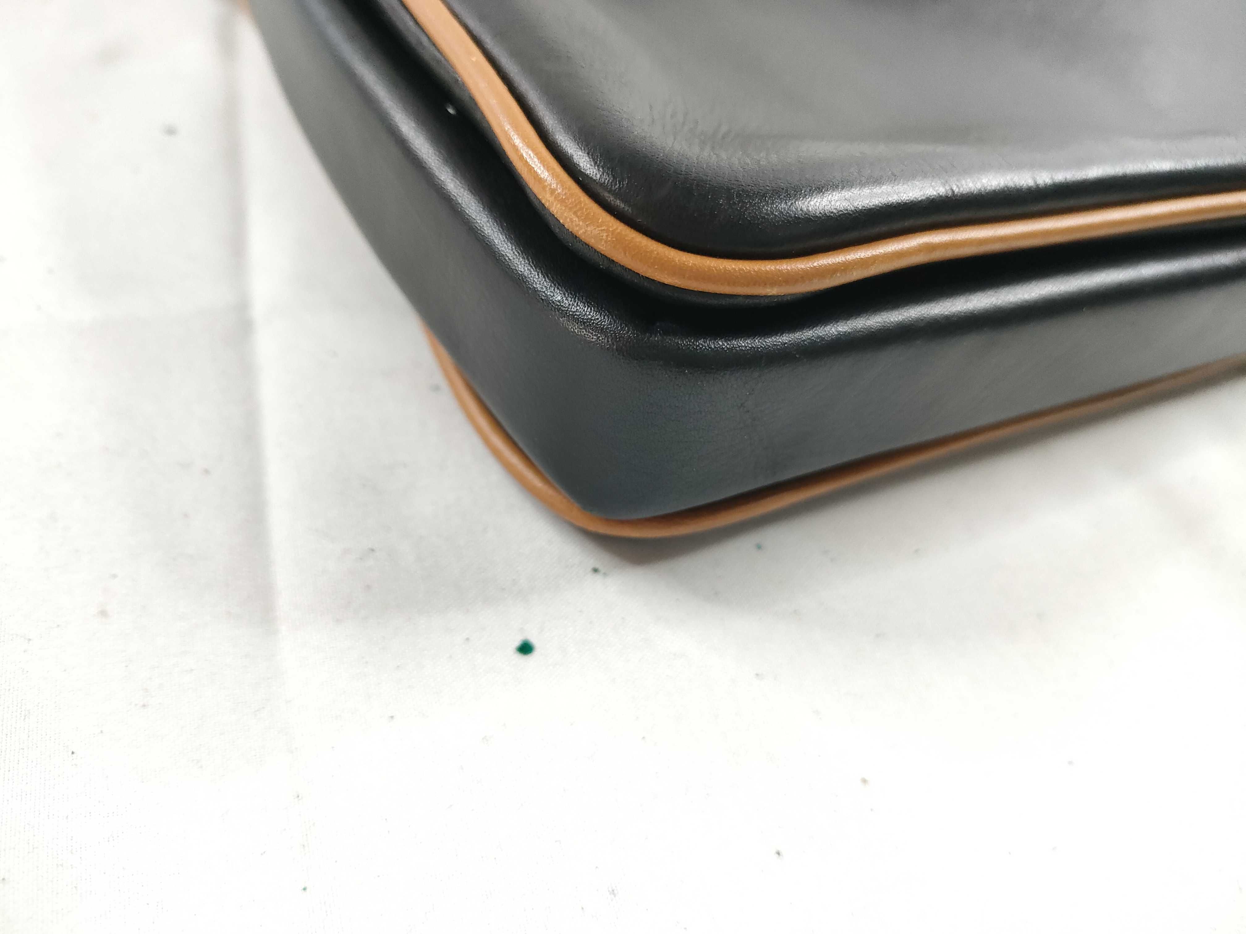 Vintage Leather Shoulder Bag with Carriage Hardware — view 3