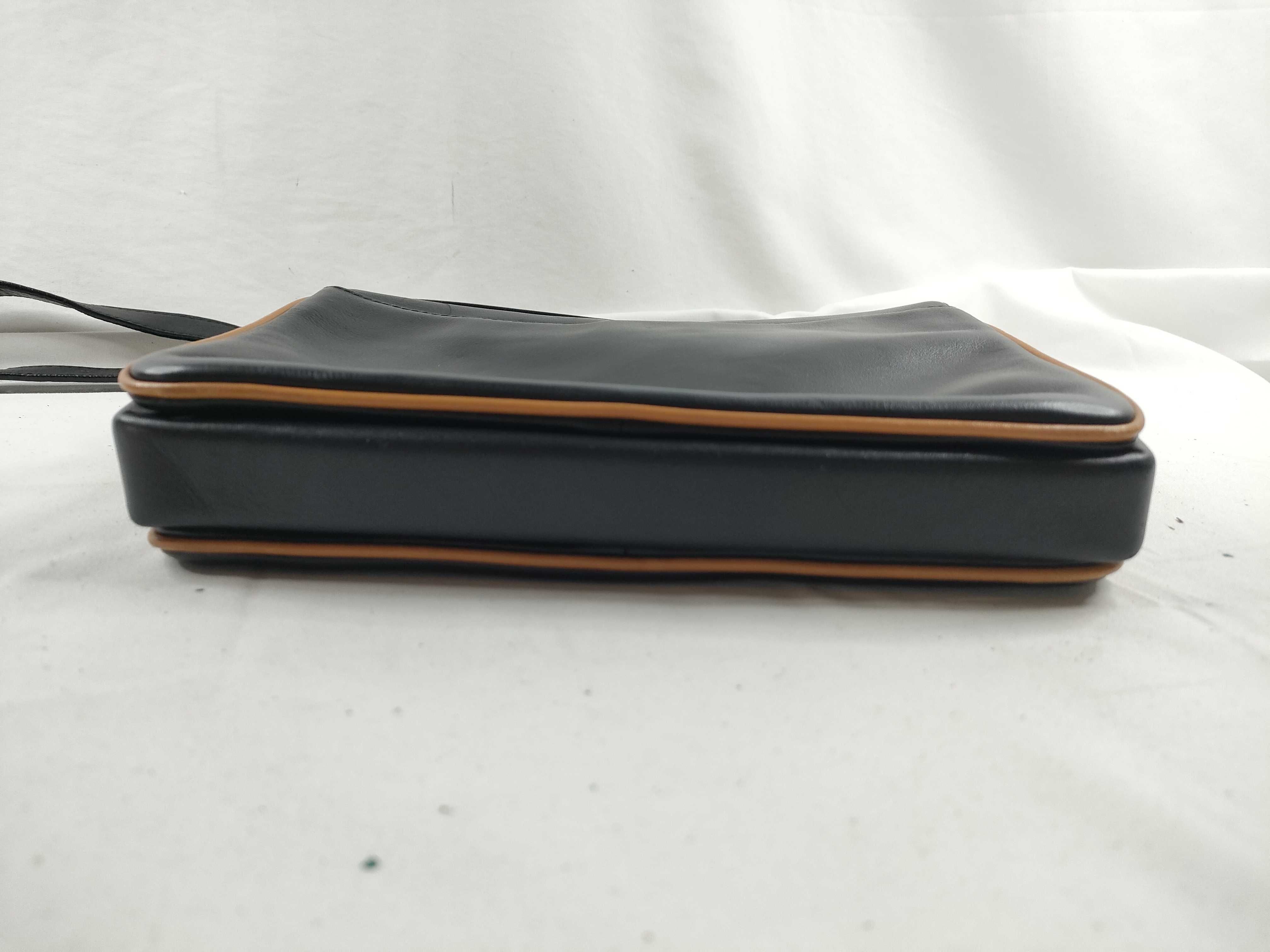 Vintage Leather Shoulder Bag with Carriage Hardware — view 4