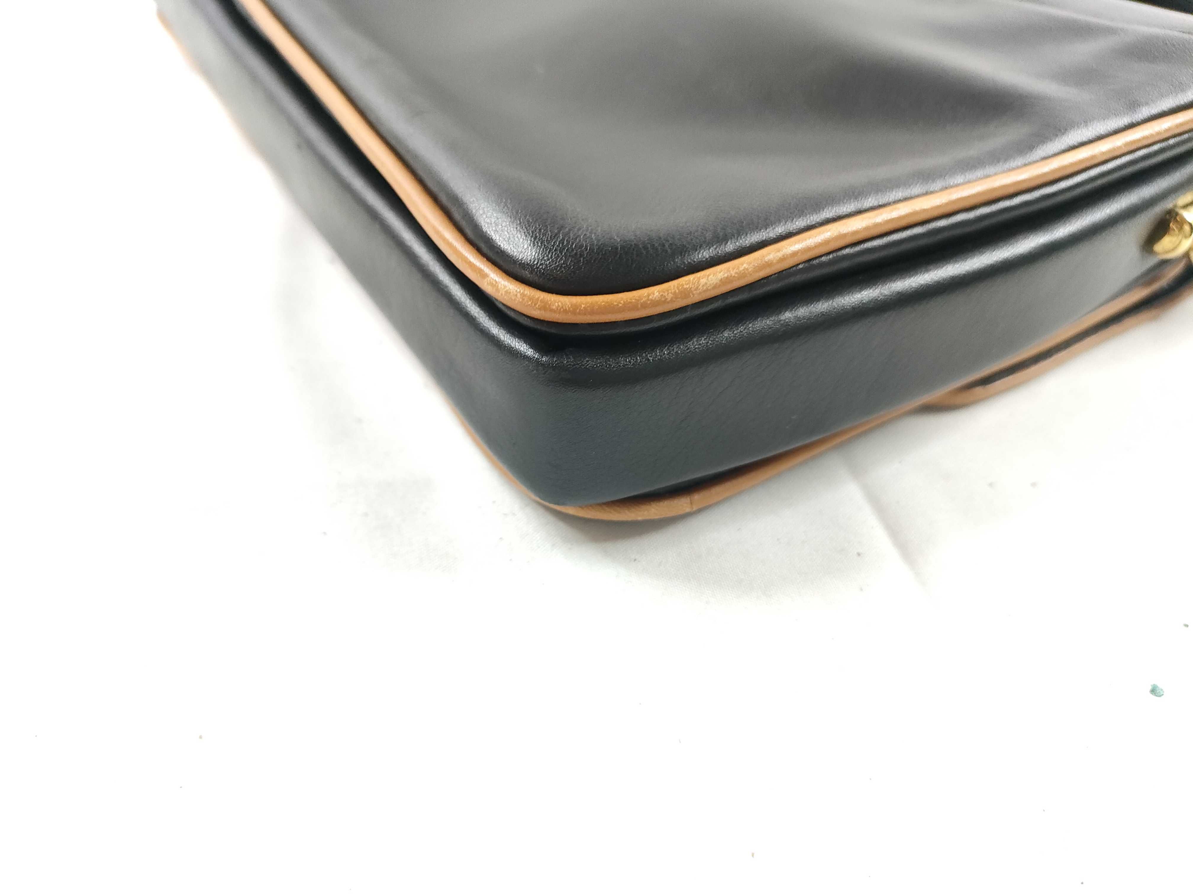 Vintage Leather Shoulder Bag with Carriage Hardware — view 5