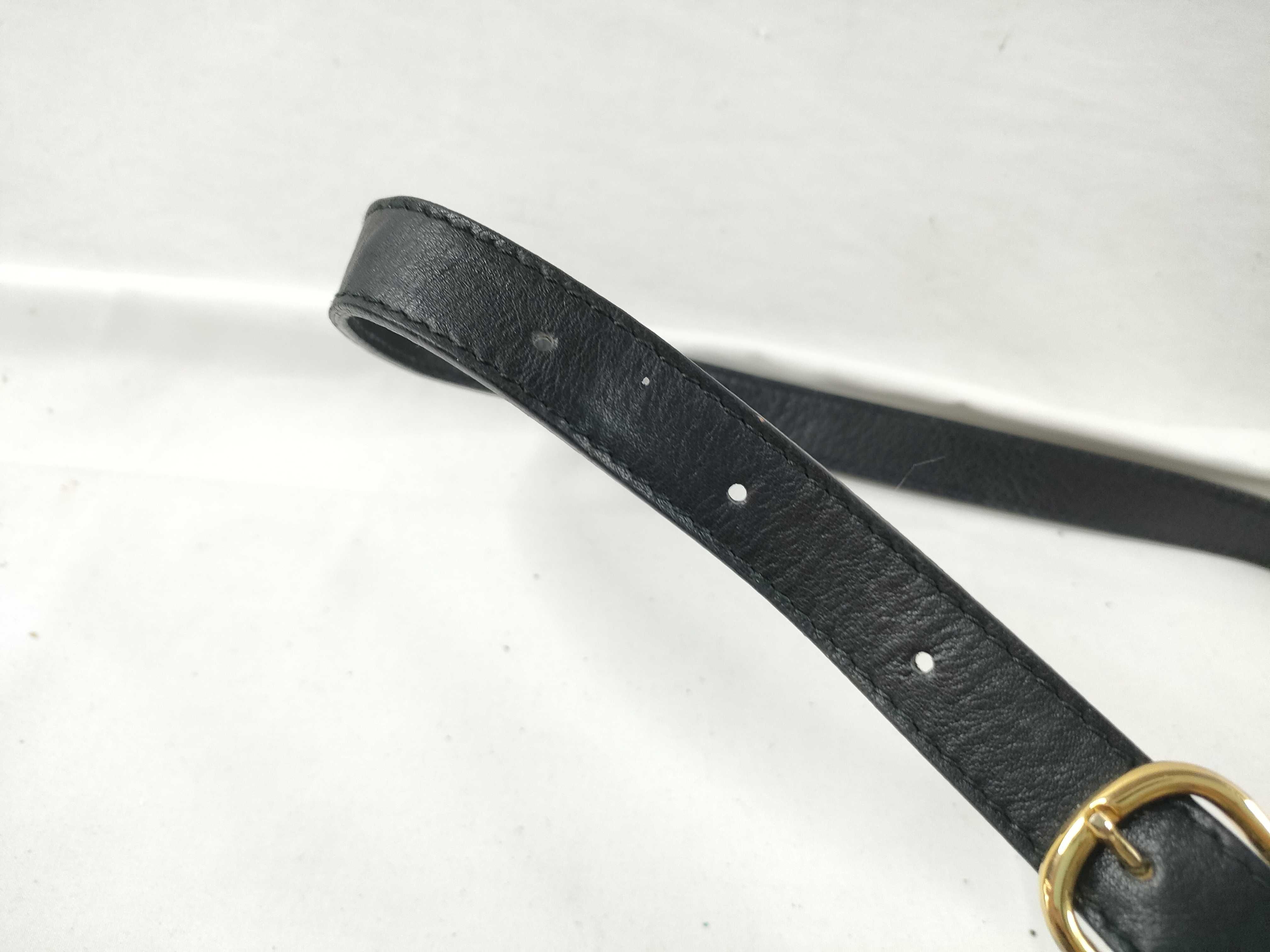 Vintage Leather Shoulder Bag with Carriage Hardware — view 7