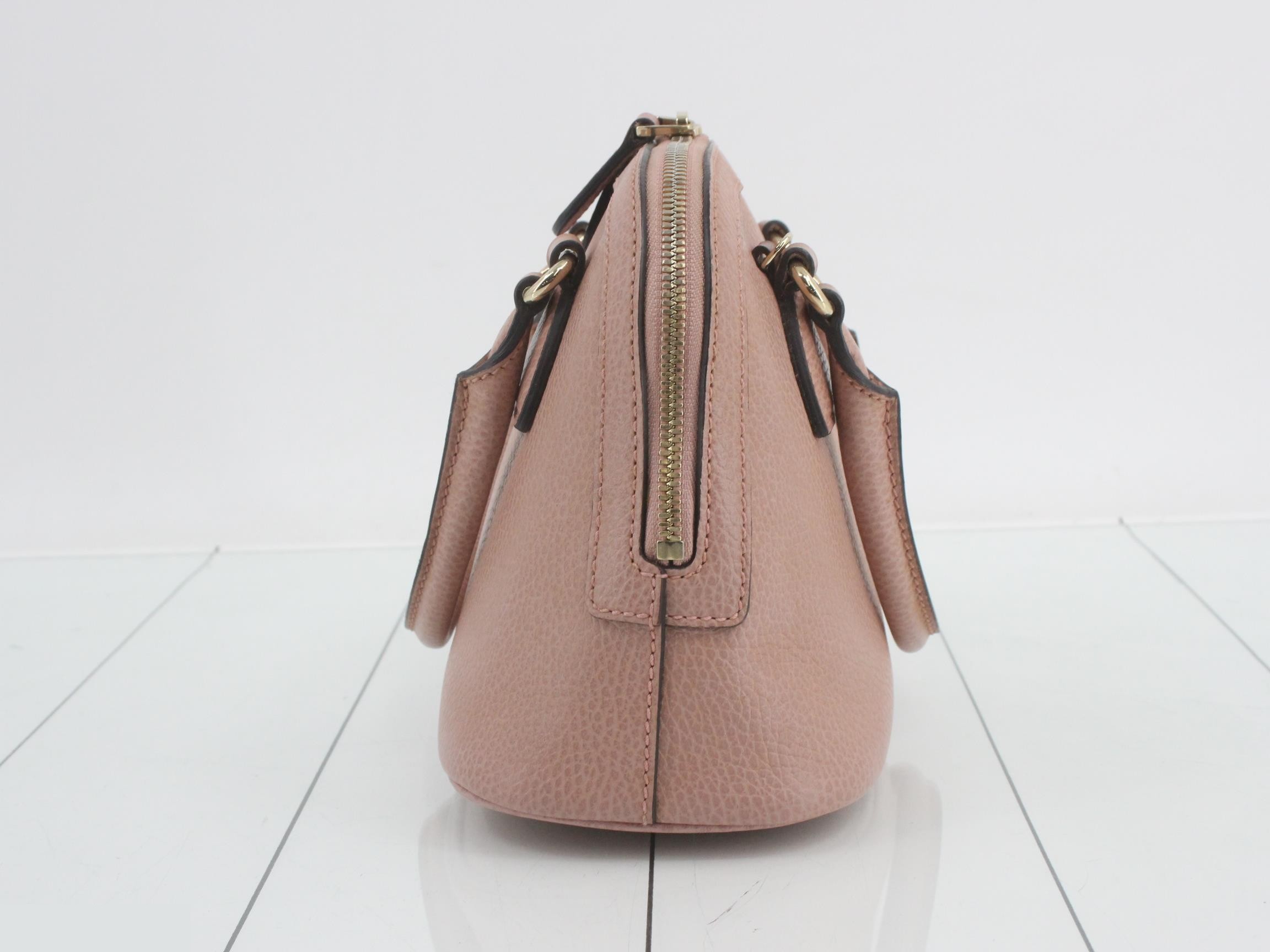 Interlocking G Dome Line Leather 2-Way Handbag — view 3