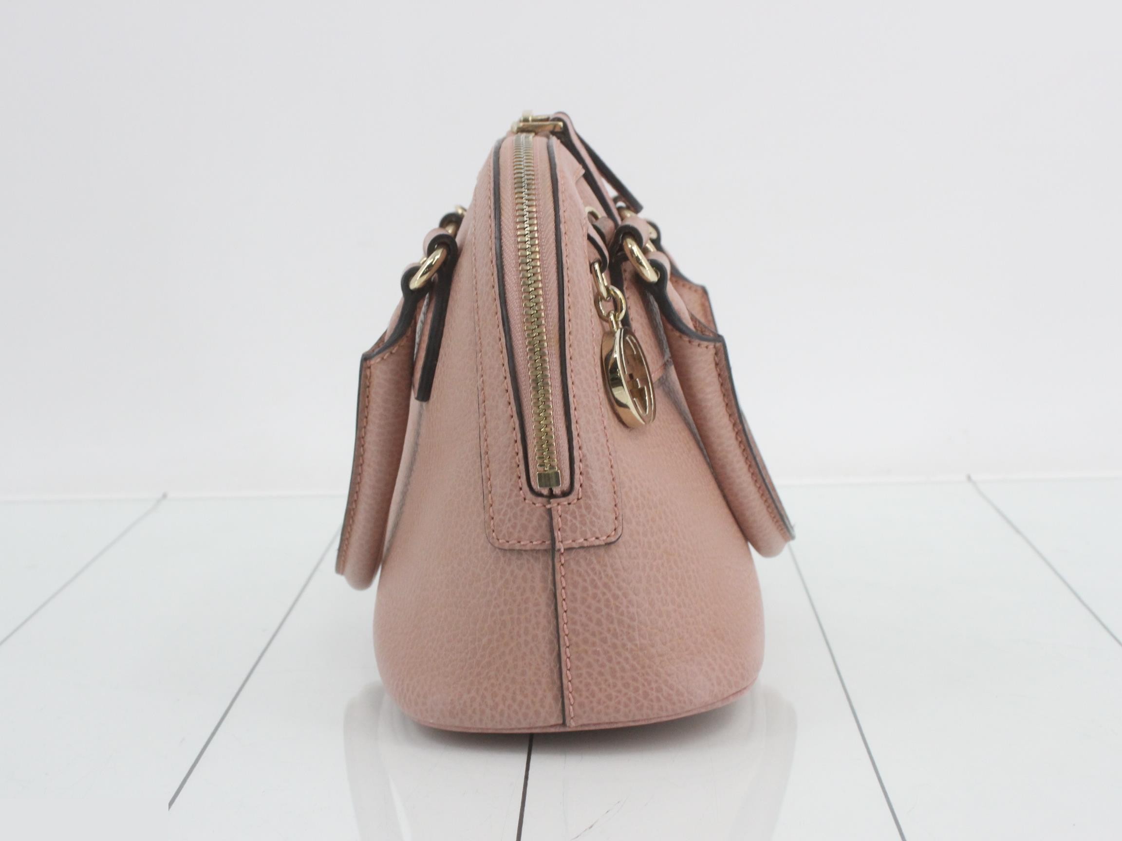 Interlocking G Dome Line Leather 2-Way Handbag — view 4