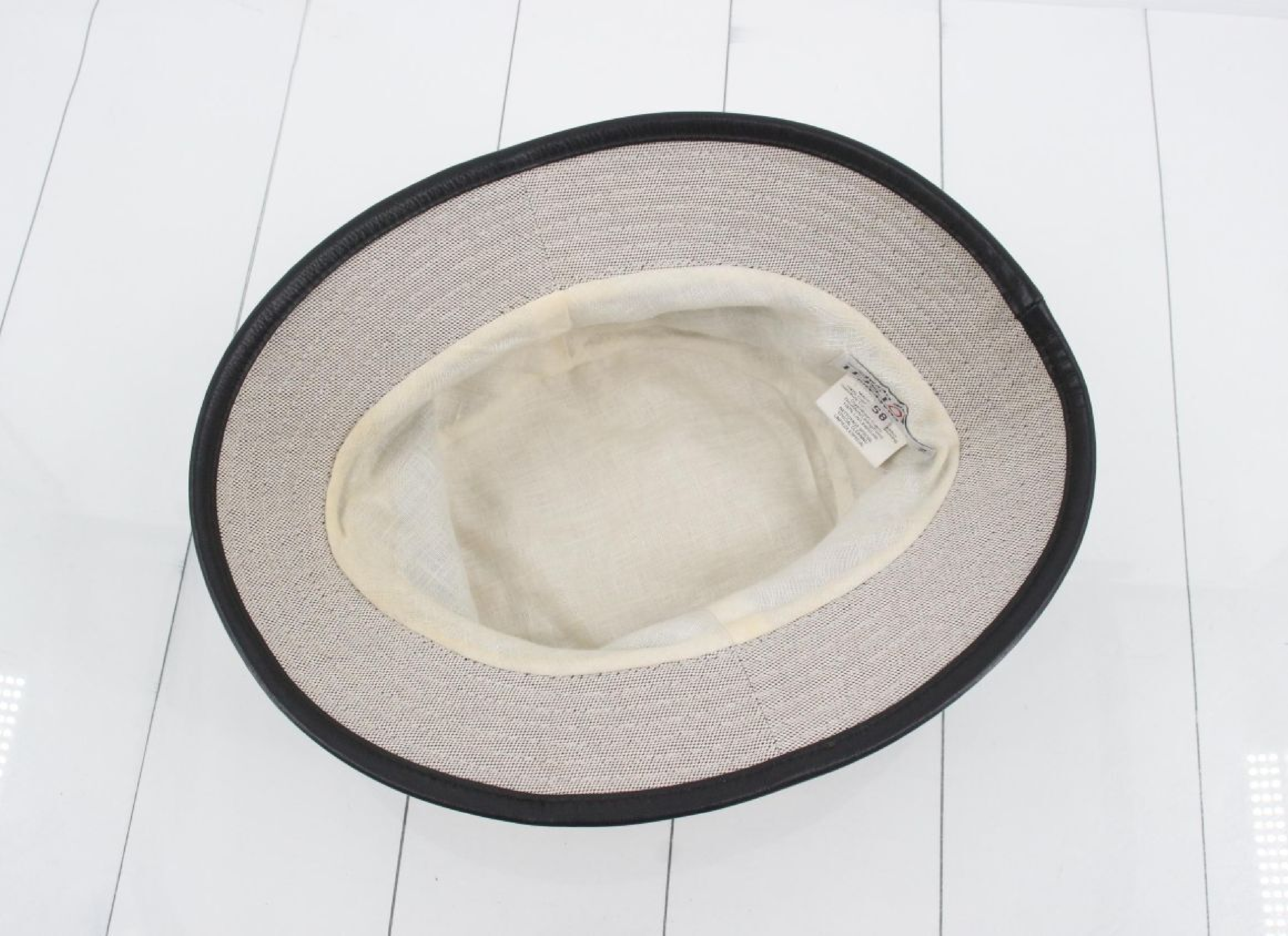 Leather Canvas Hat, Size 58, Other Accessories — view 3