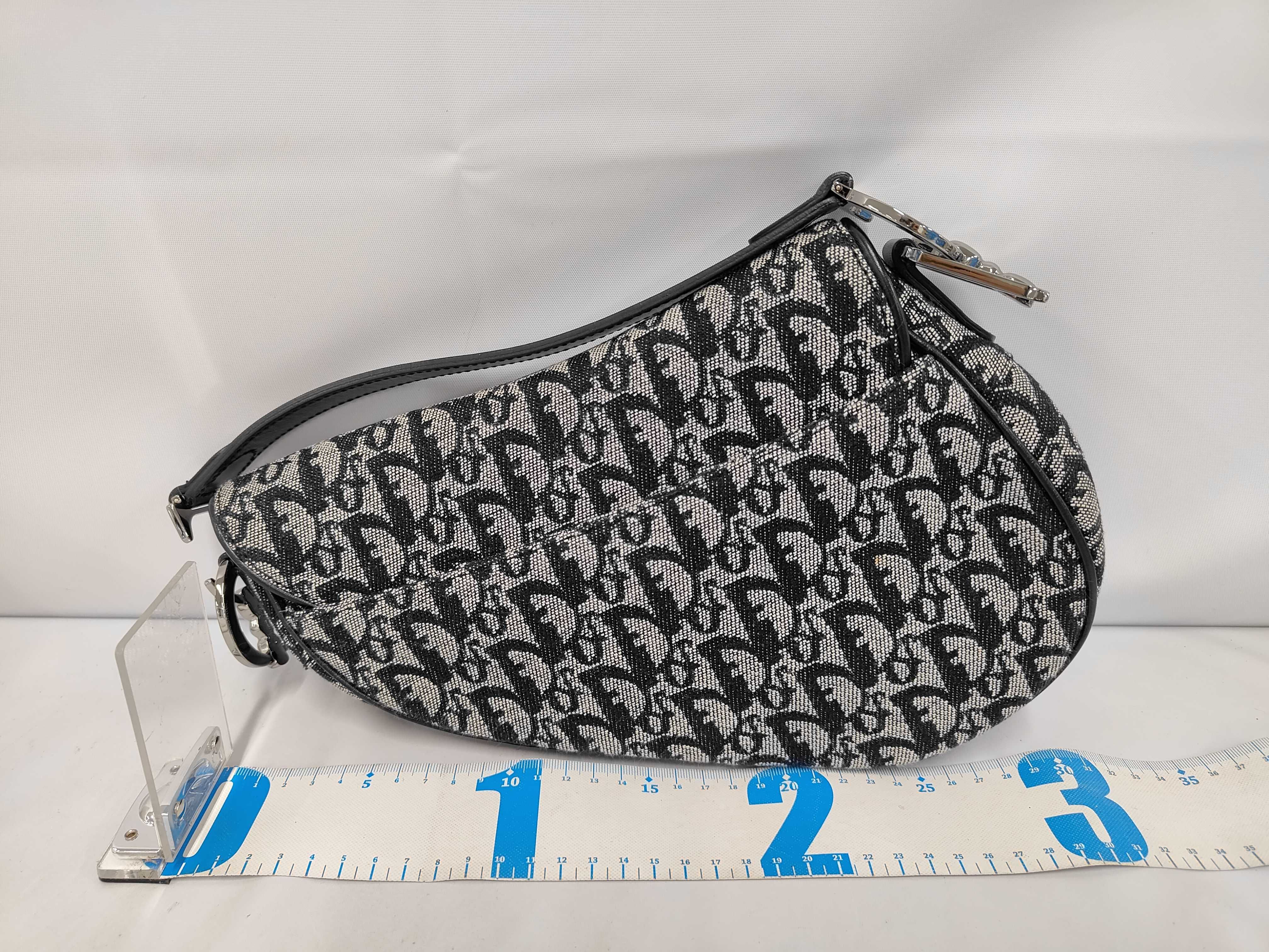 Trotter Saddle Bag Canvas x Leather Shoulder Bag Black Shoulder Bag — view 2
