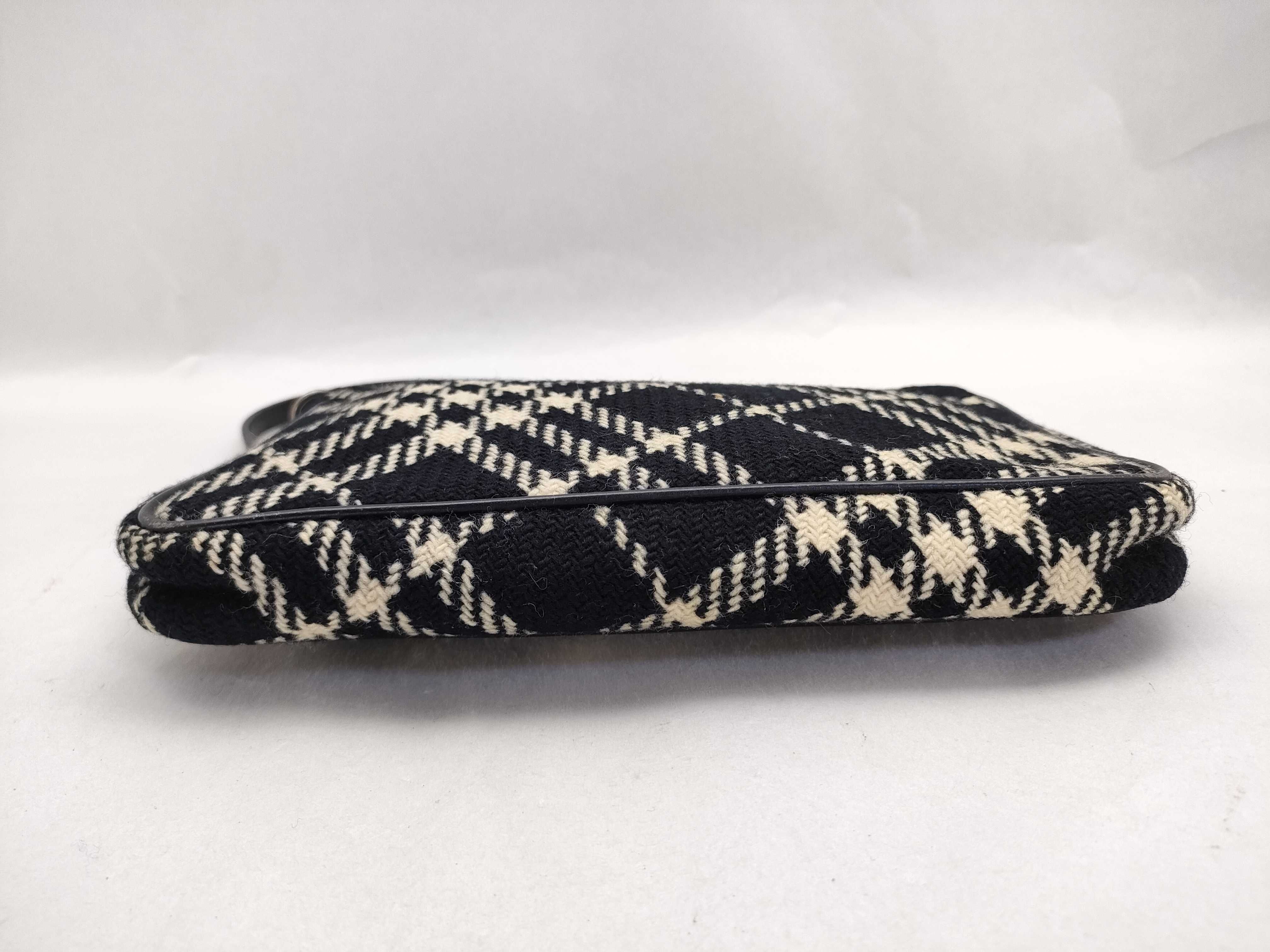 Wool Nova Check Black One-Shoulder Bag Accessory Pouch Handbag Pouch — view 9