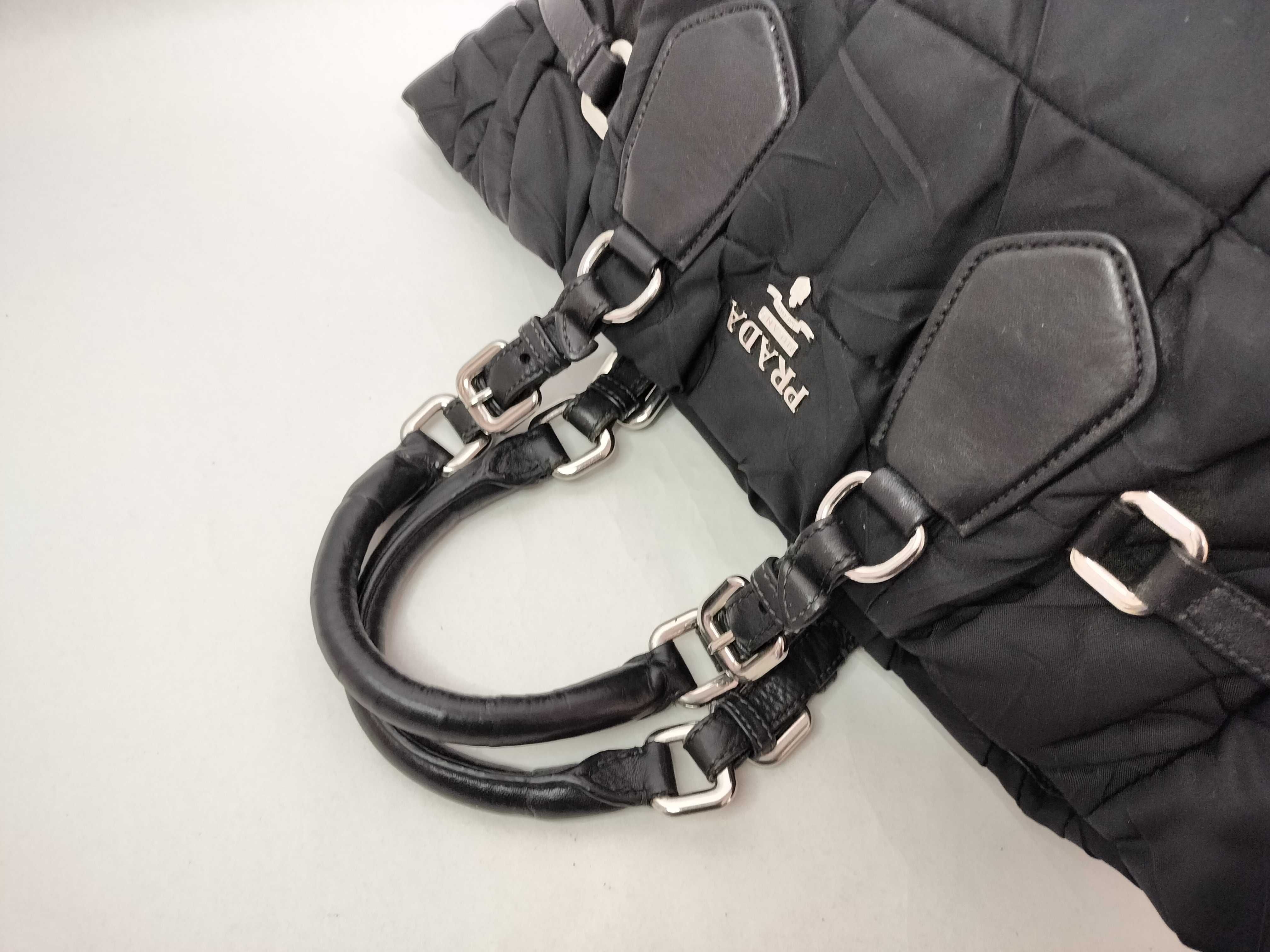 Nylon Quilted Nylon 2-Way Shoulder Bag Black Tote Bag — view 5