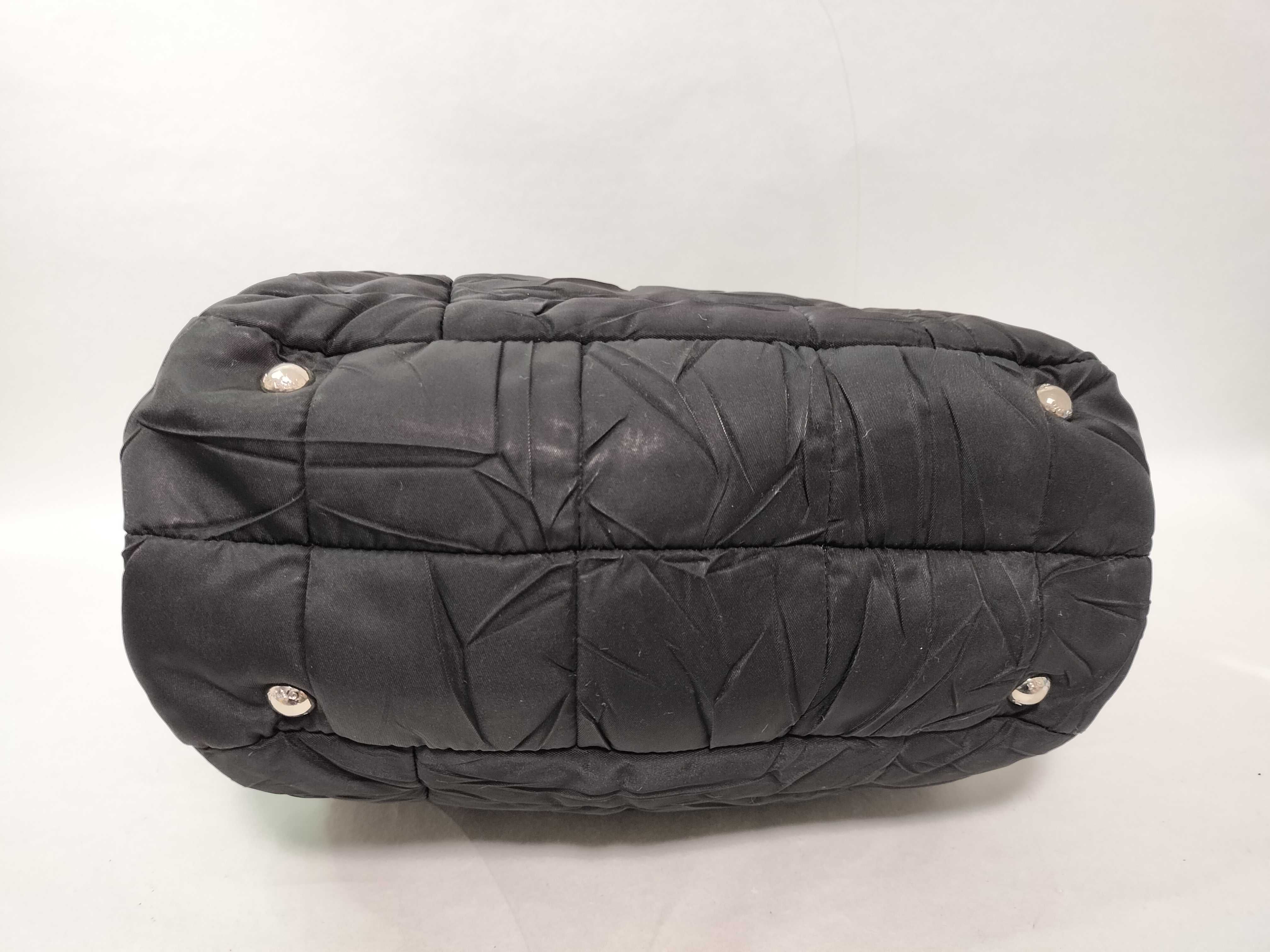 Nylon Quilted Nylon 2-Way Shoulder Bag Black Tote Bag — view 9