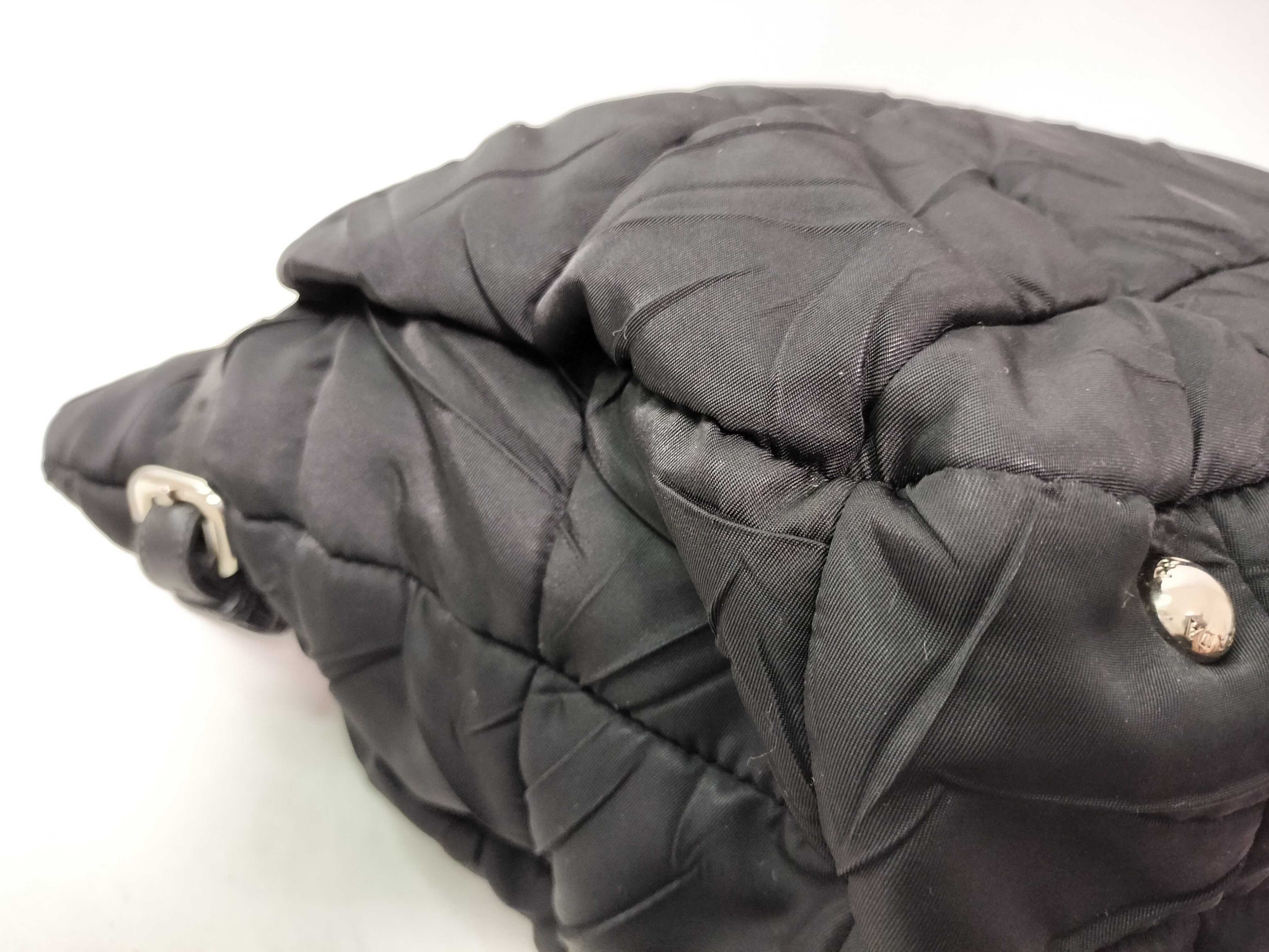 Nylon Quilted Nylon 2-Way Shoulder Bag Black Tote Bag — view 10