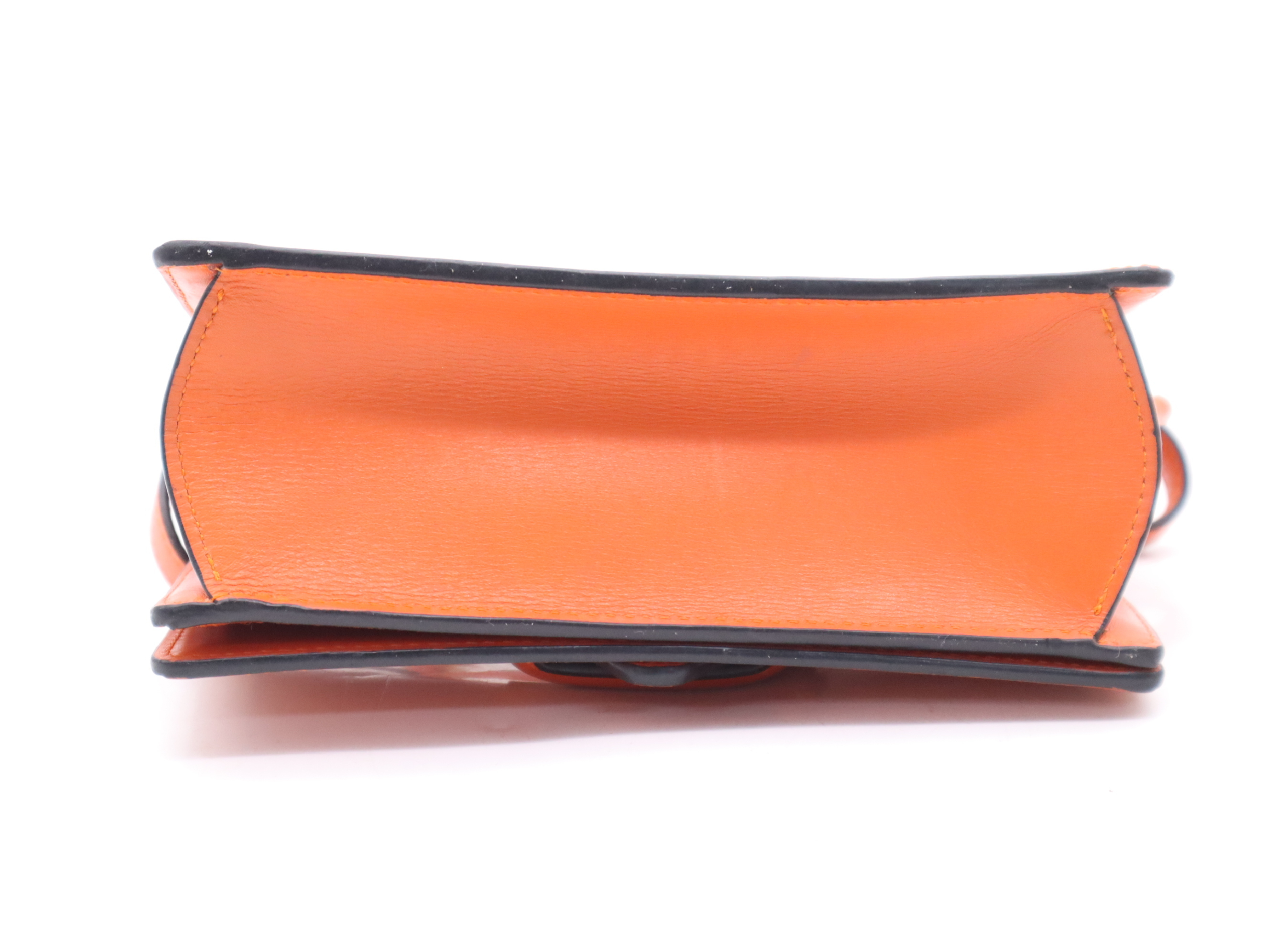 Leather Barcelona Bag, Orange, Gold Hardware, Charm Included, Shoulder Bag — view 4
