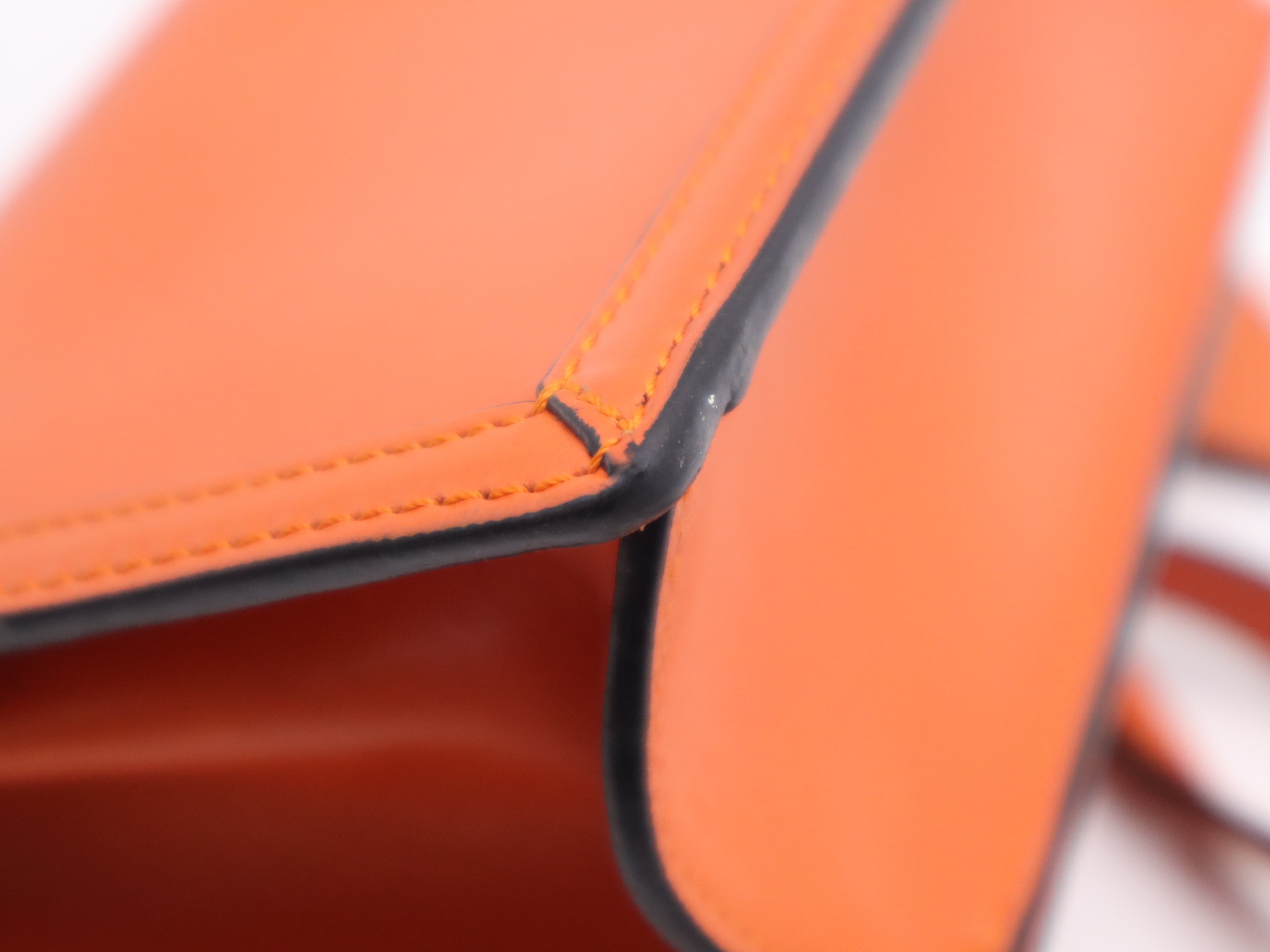 Leather Barcelona Bag, Orange, Gold Hardware, Charm Included, Shoulder Bag — view 9
