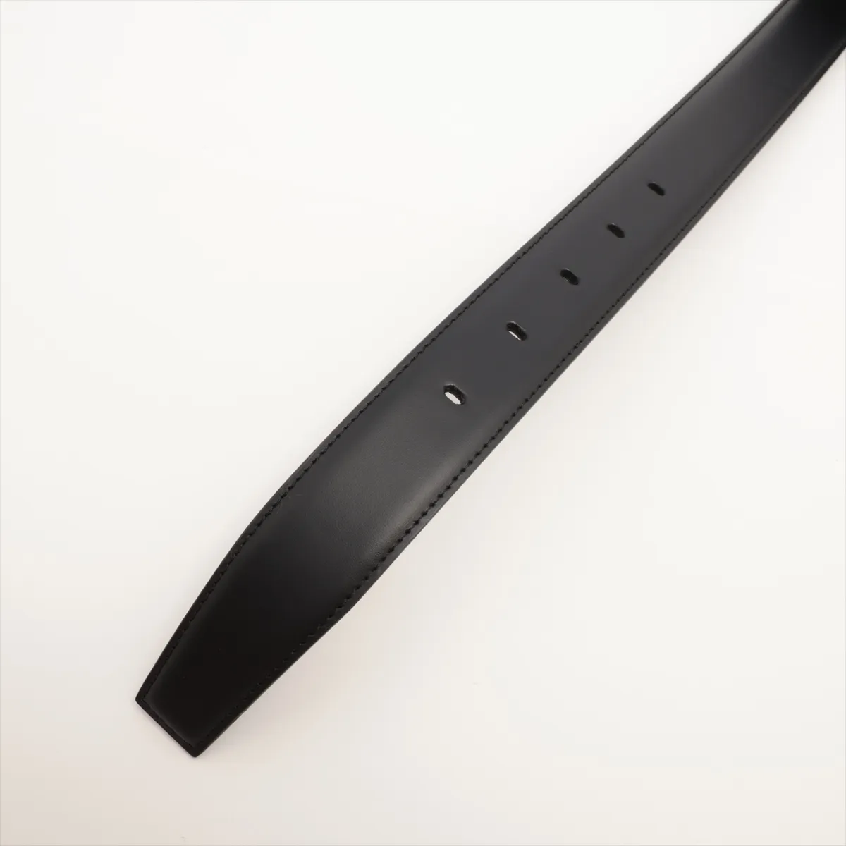 Santos de Cartier belt, leather, black x dark brown. Shows signs of wear: — view 3