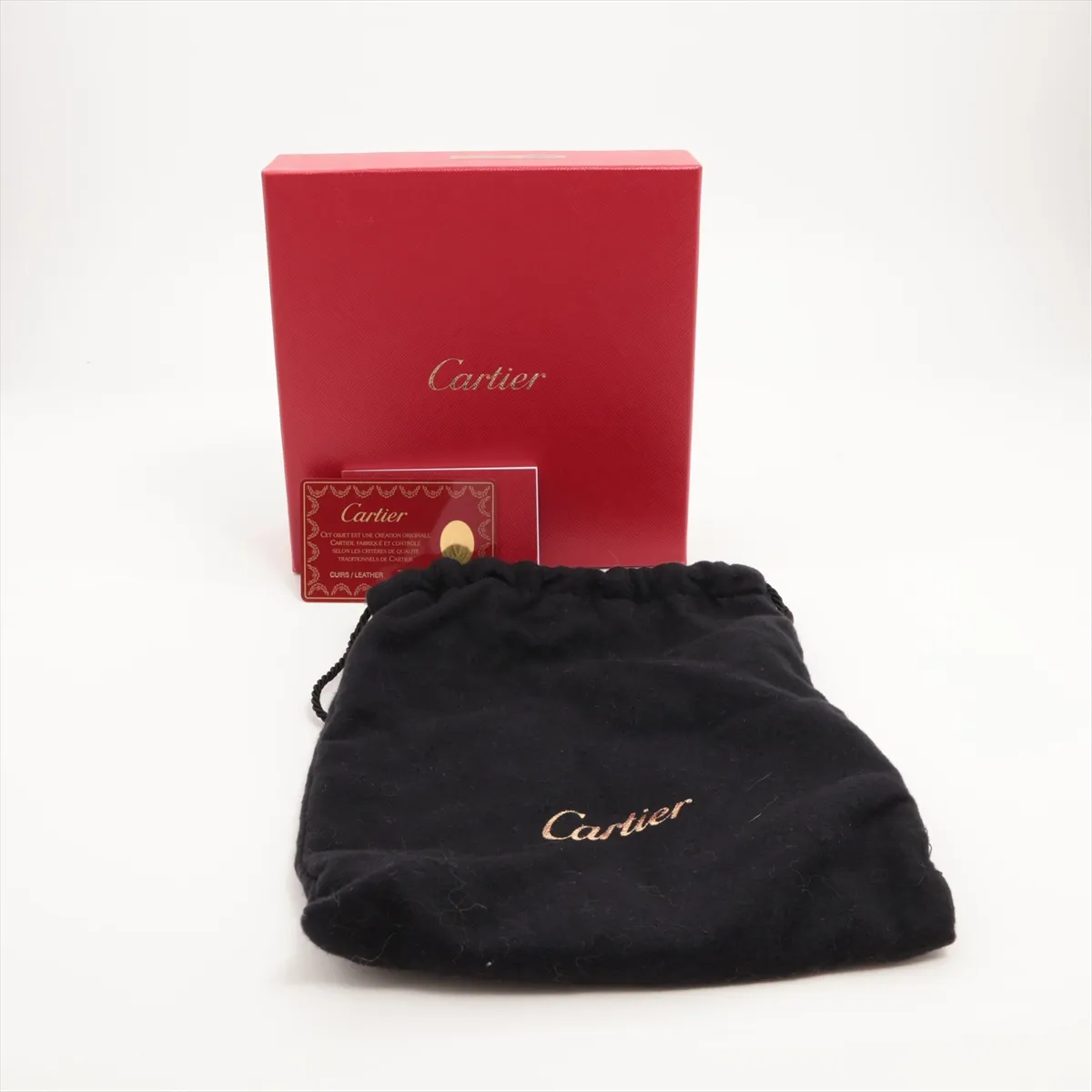 Santos de Cartier belt, leather, black x dark brown. Shows signs of wear: — view 6