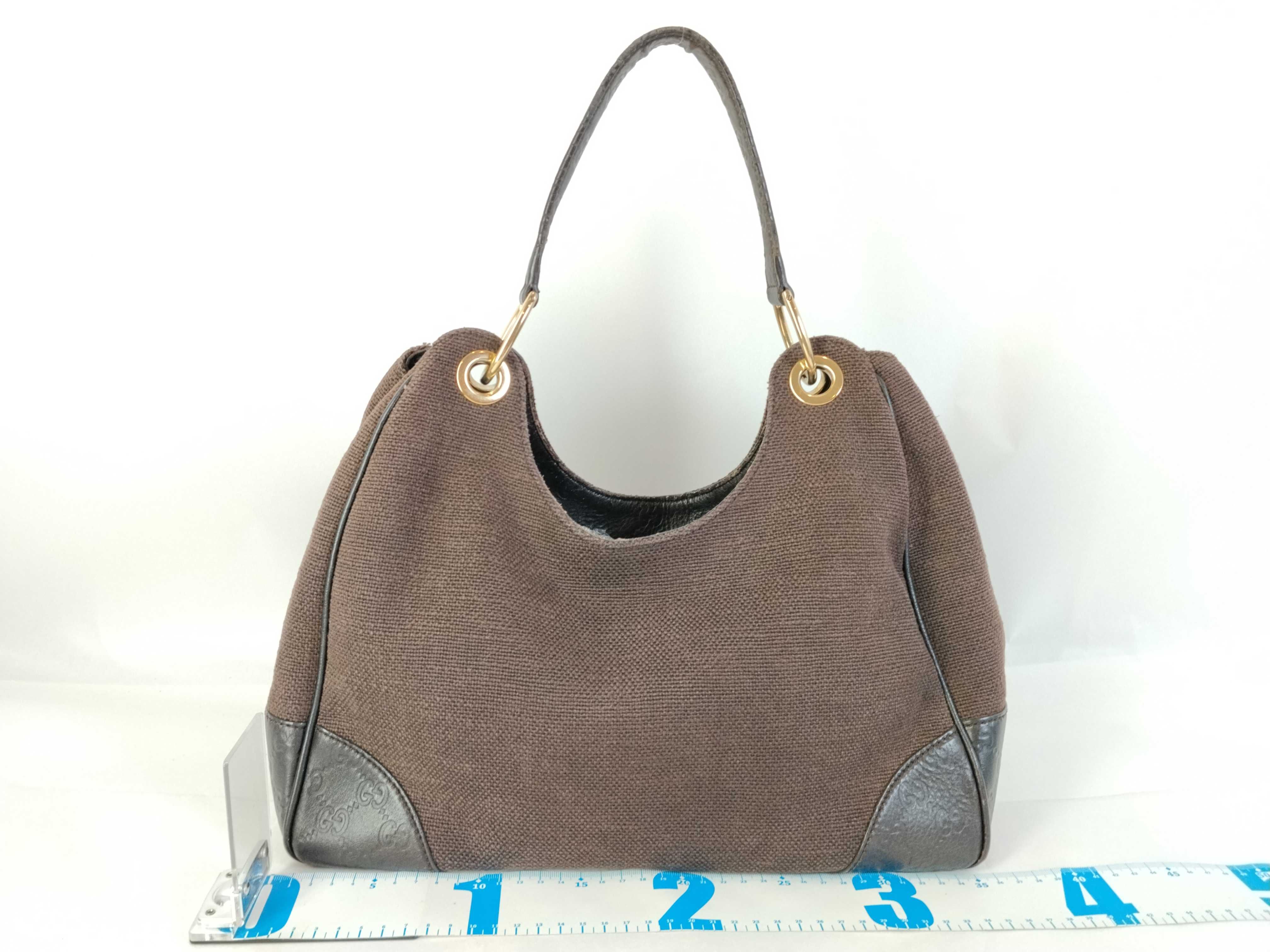 GG Shima Leather Canvas One-Shoulder Bag — view 2