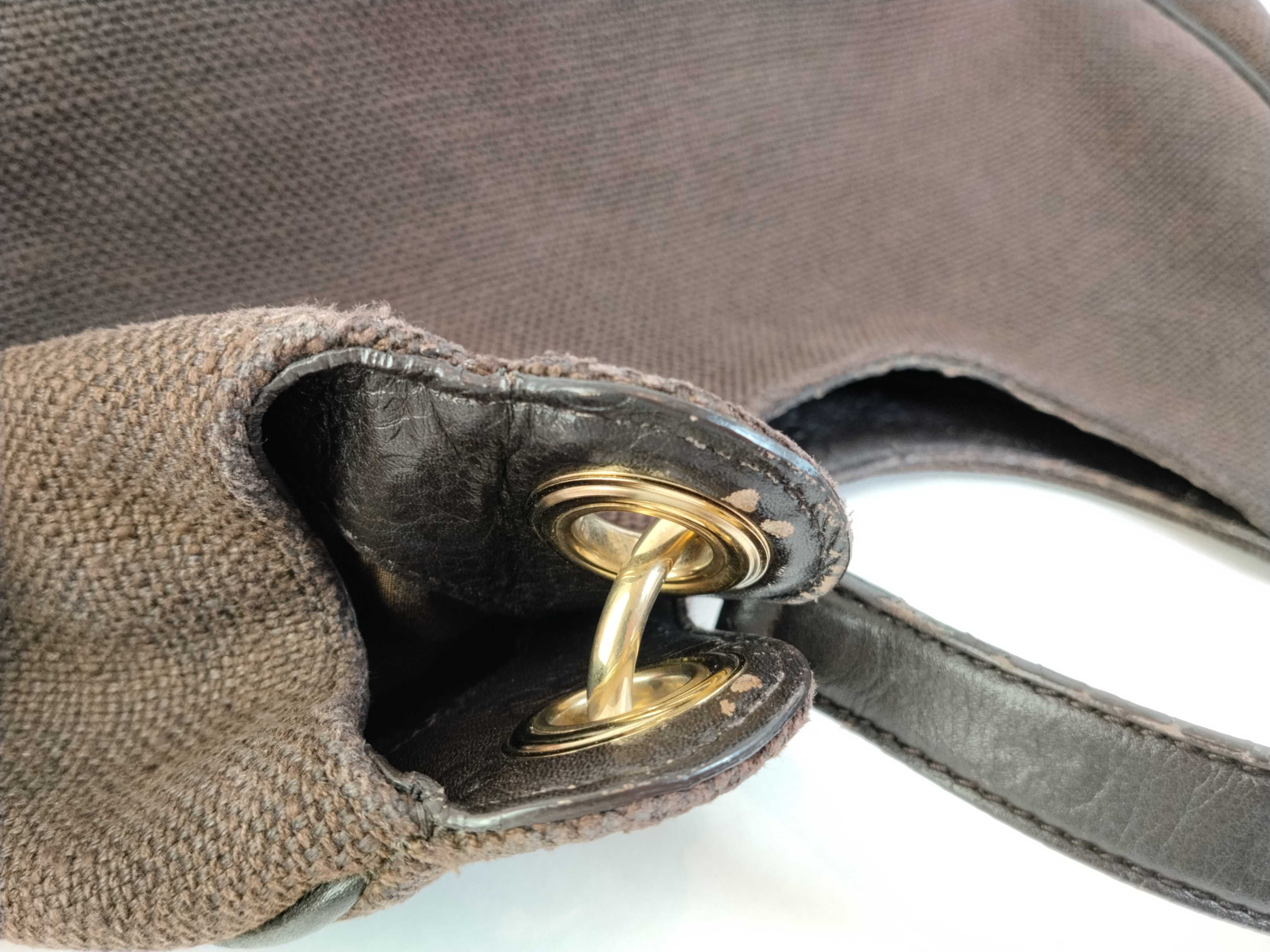 GG Shima Leather Canvas One-Shoulder Bag — view 15