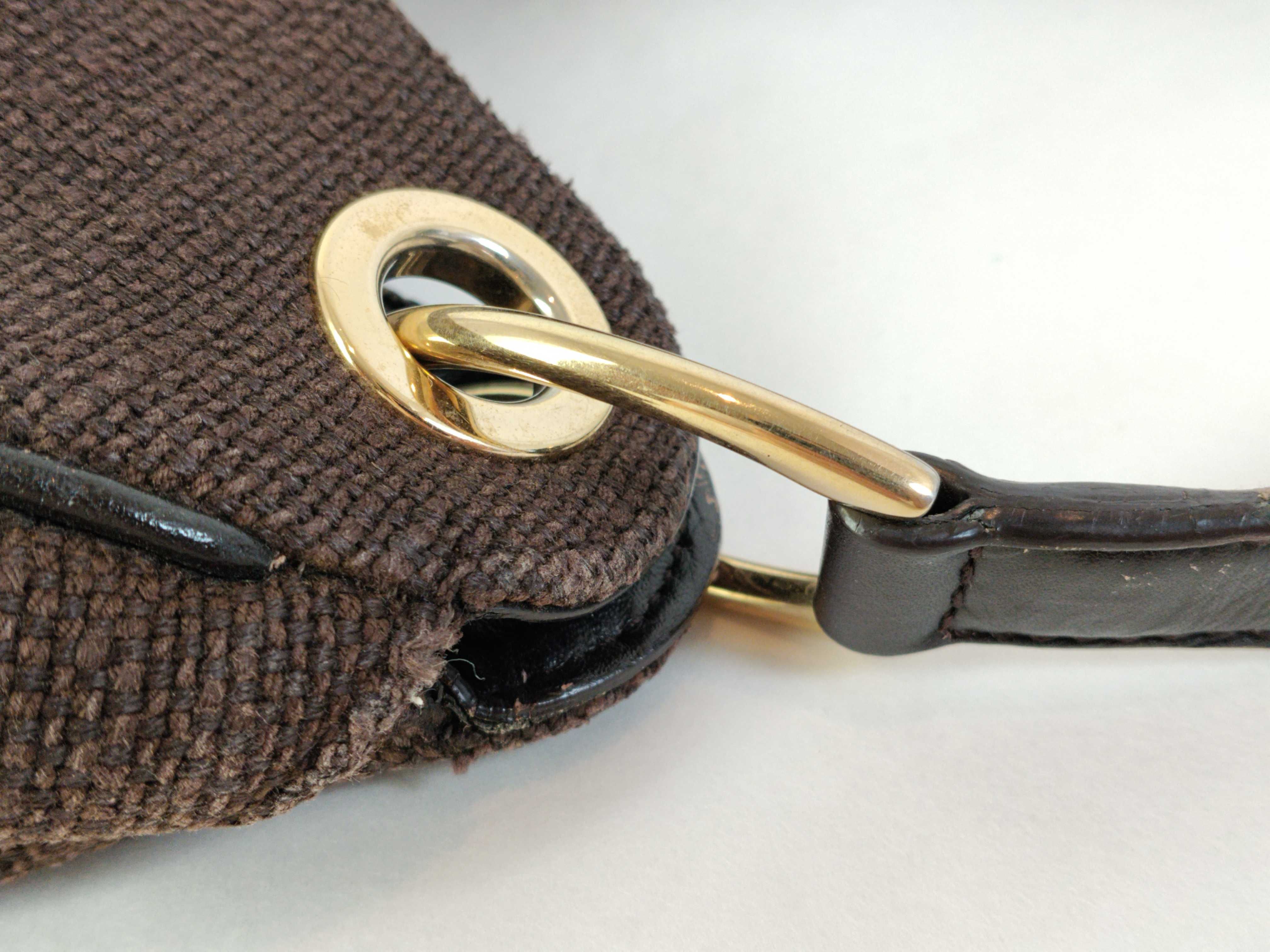 GG Shima Leather Canvas One-Shoulder Bag — view 6