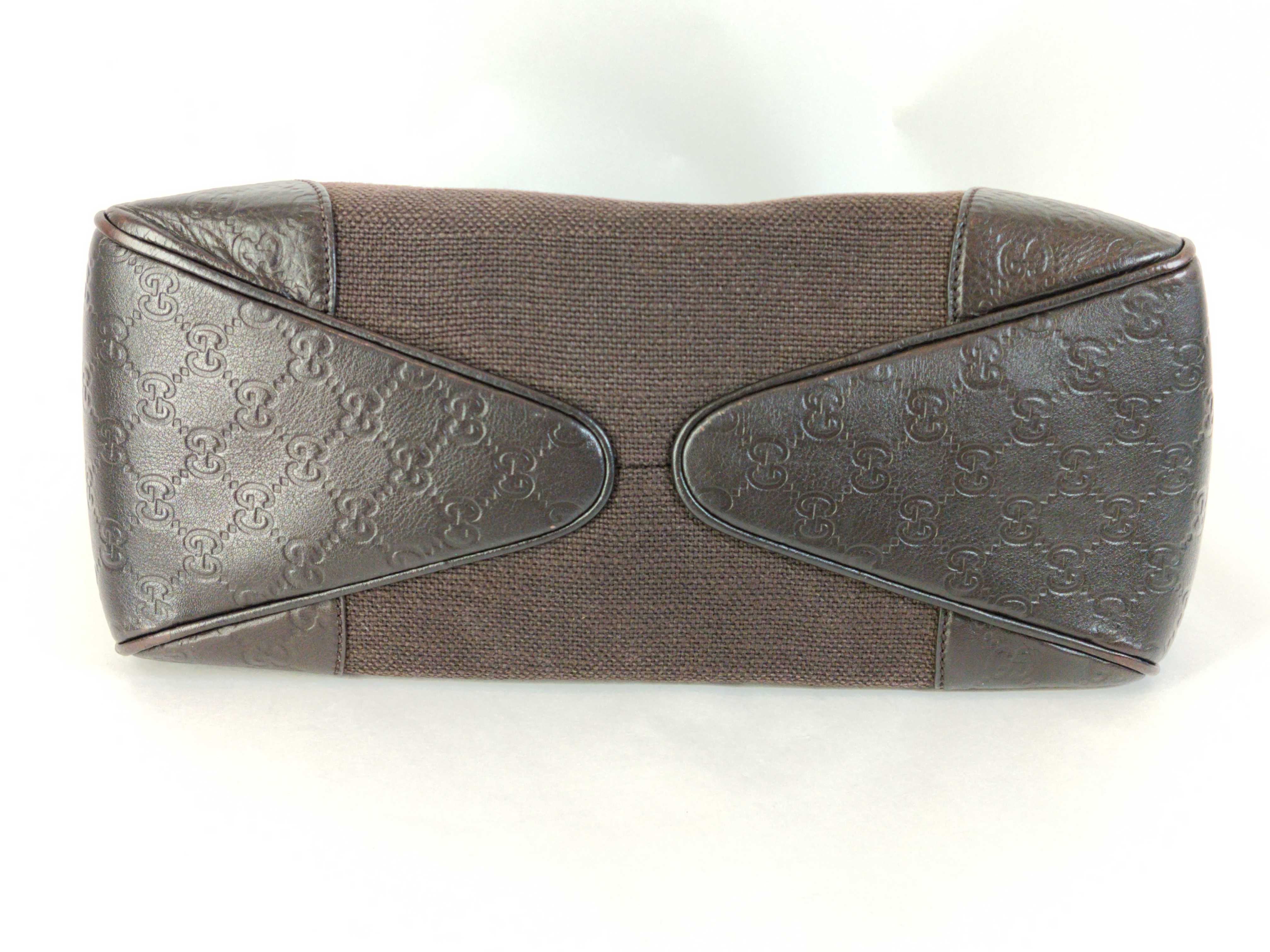 GG Shima Leather Canvas One-Shoulder Bag — view 8
