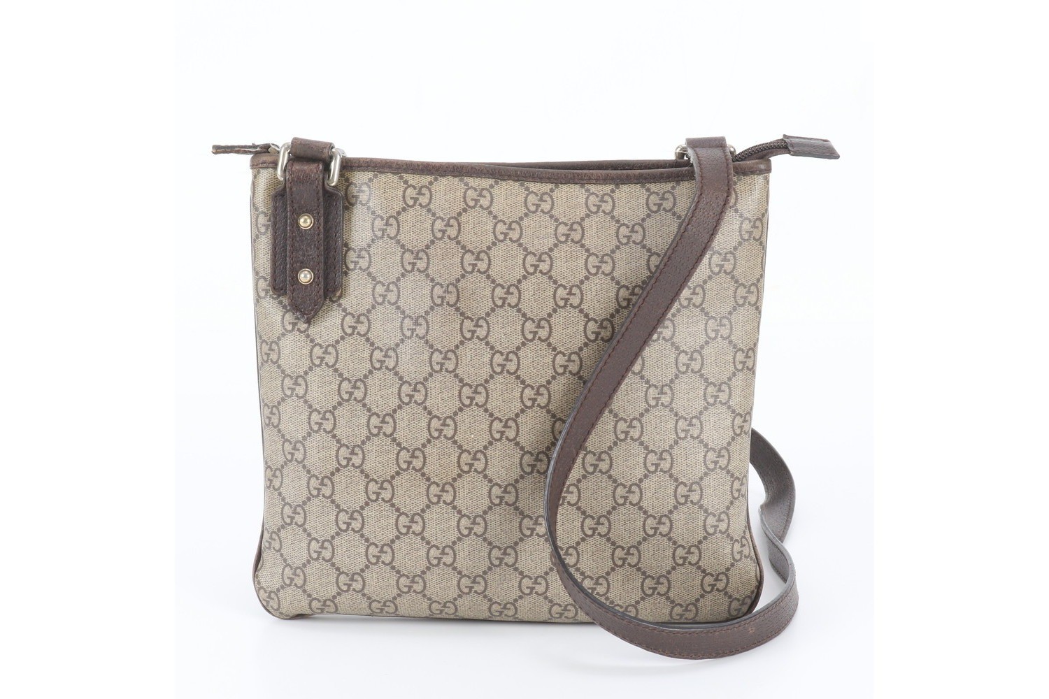 GG Supreme 257246 Leather Shoulder Bag (Crossbody)