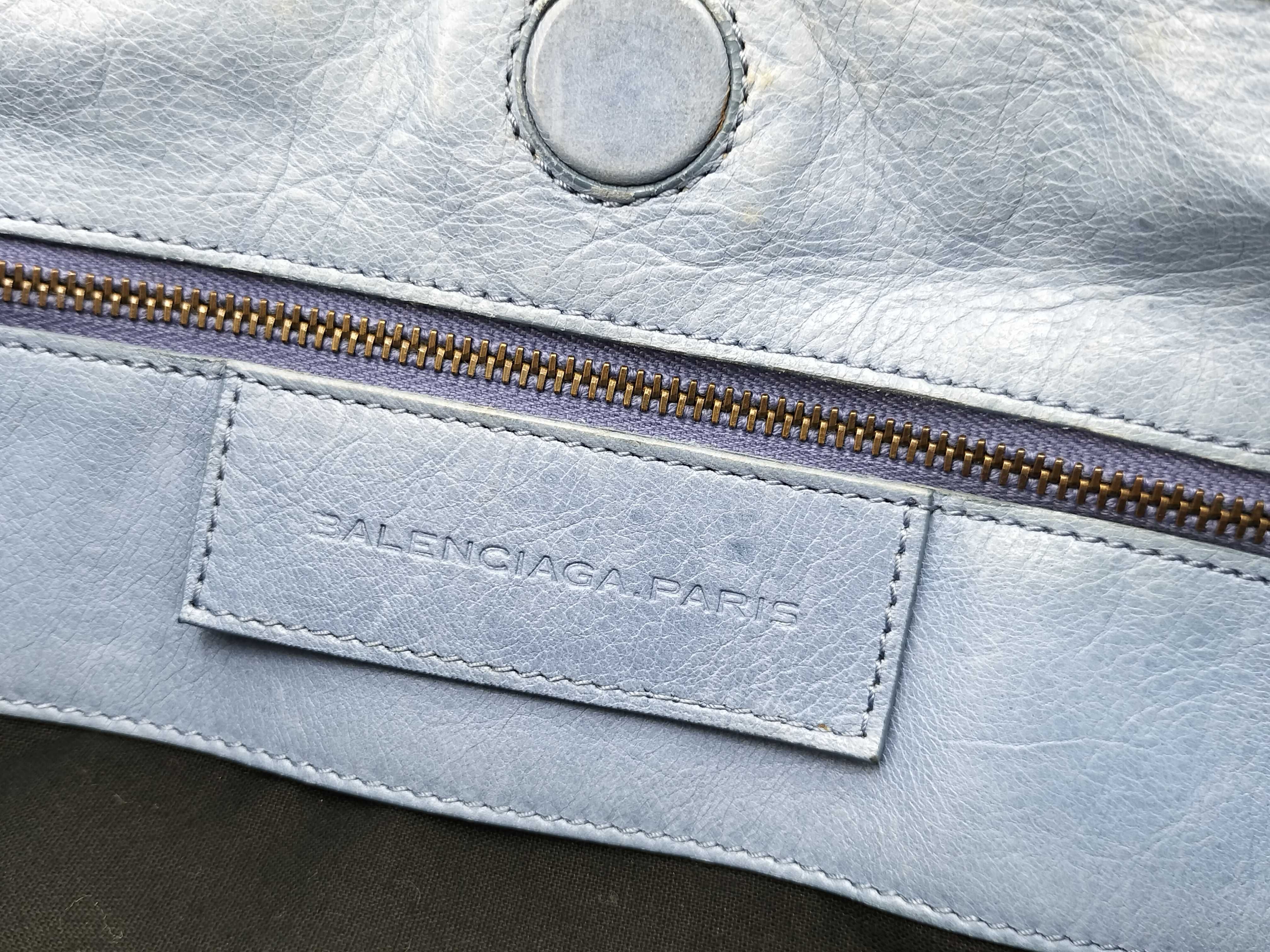 The City Balenciaga The City Handbag Blue Tote Bag — view 12